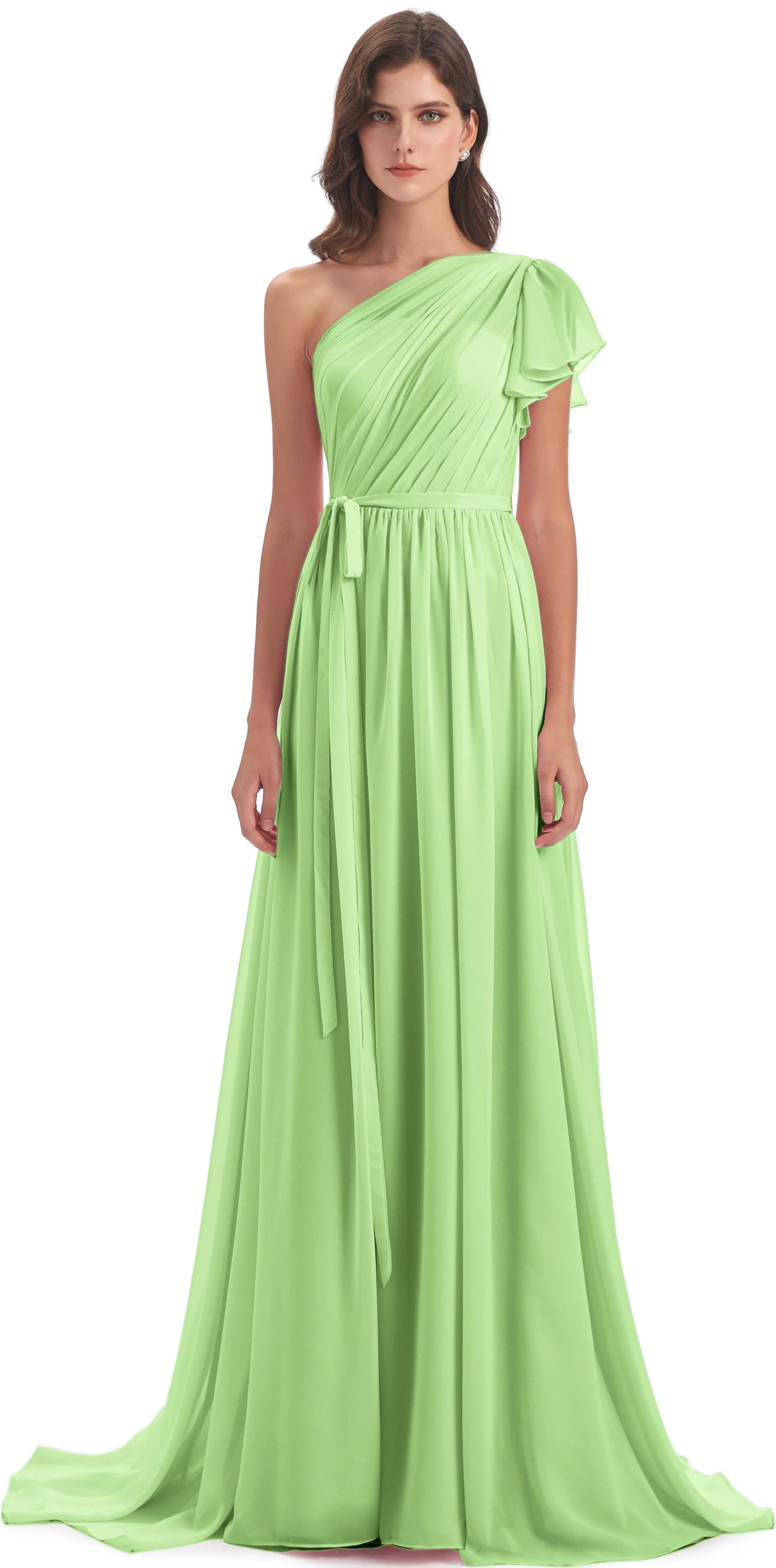 Gemma Vintage Sweep-Brush Train Long Mother of the Bride Dresses