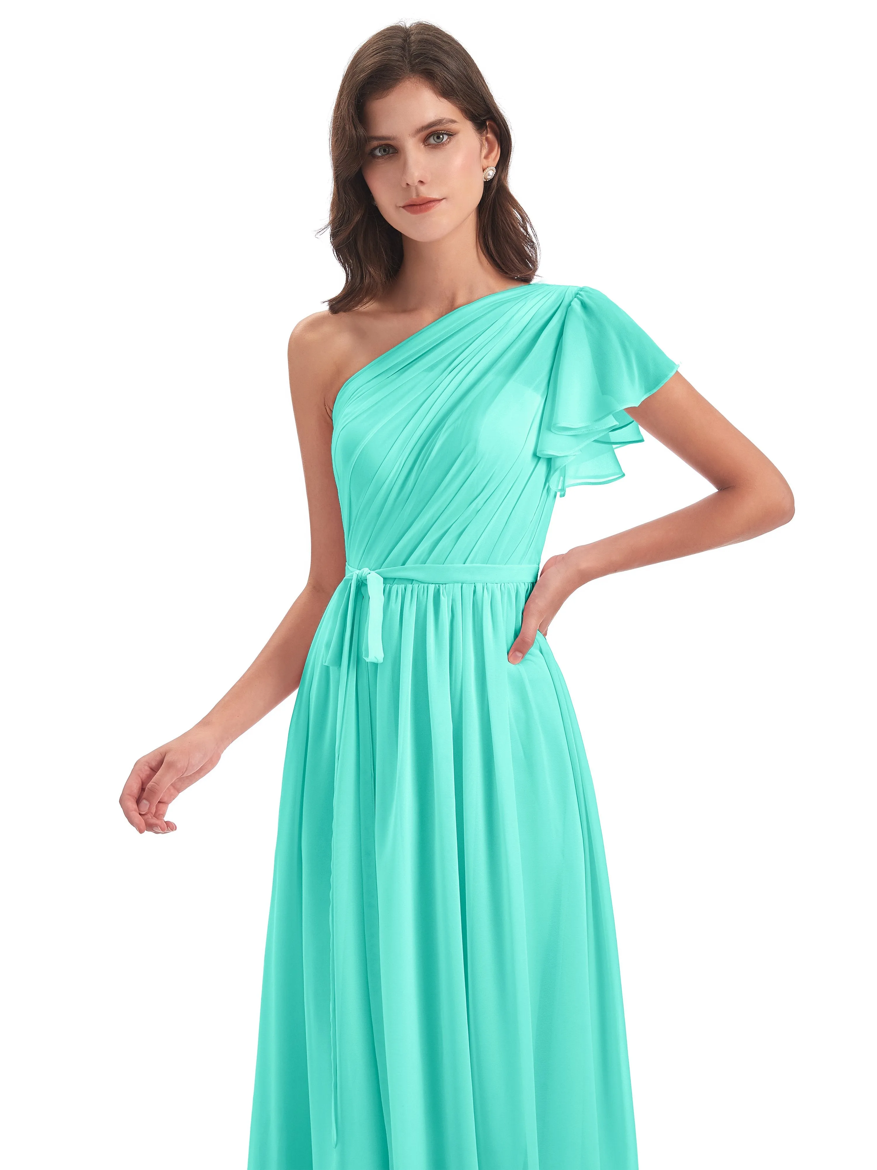 Gemma Vintage Sweep-Brush Train Long Mother of the Bride Dresses