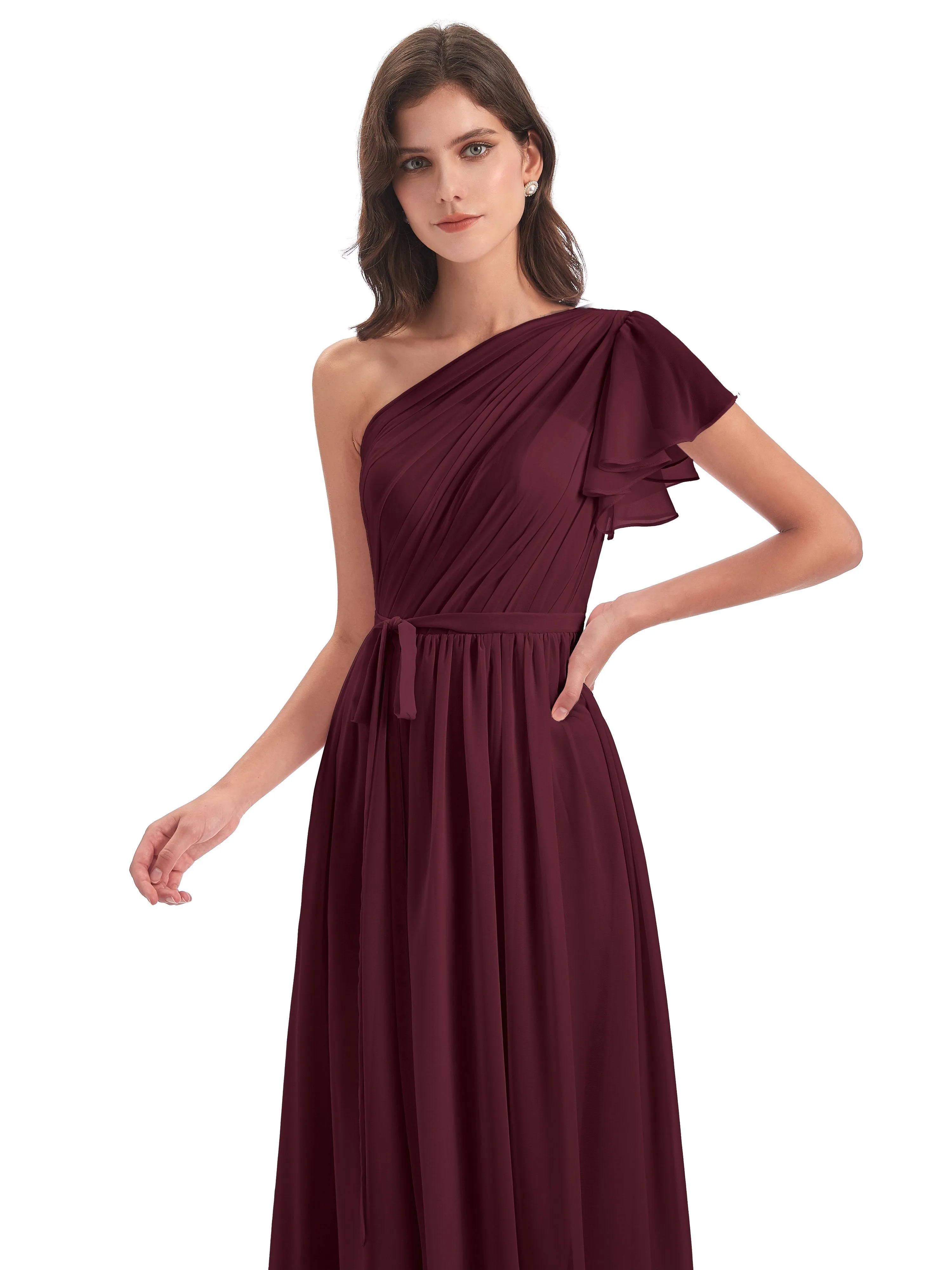 Gemma Vintage Sweep-Brush Train Long Mother of the Bride Dresses