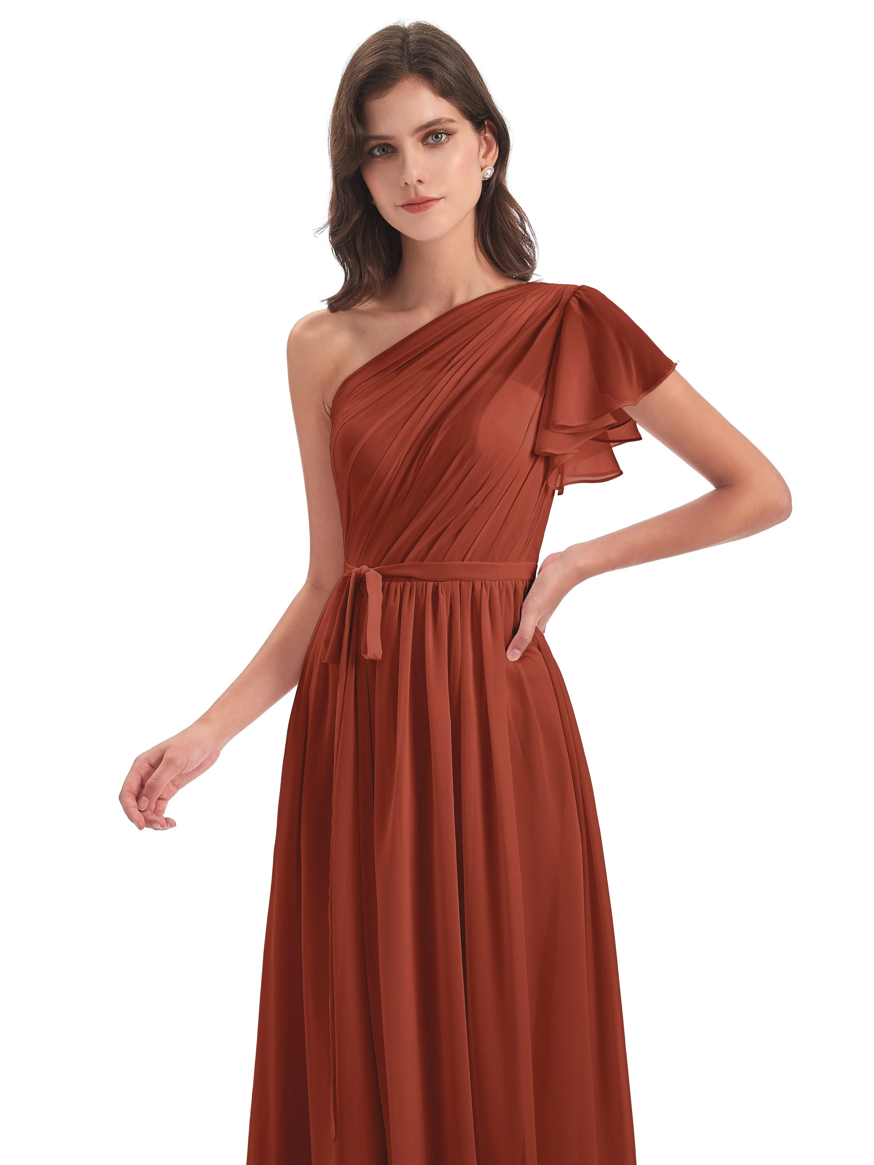 Gemma Vintage Sweep-Brush Train Long Mother of the Bride Dresses
