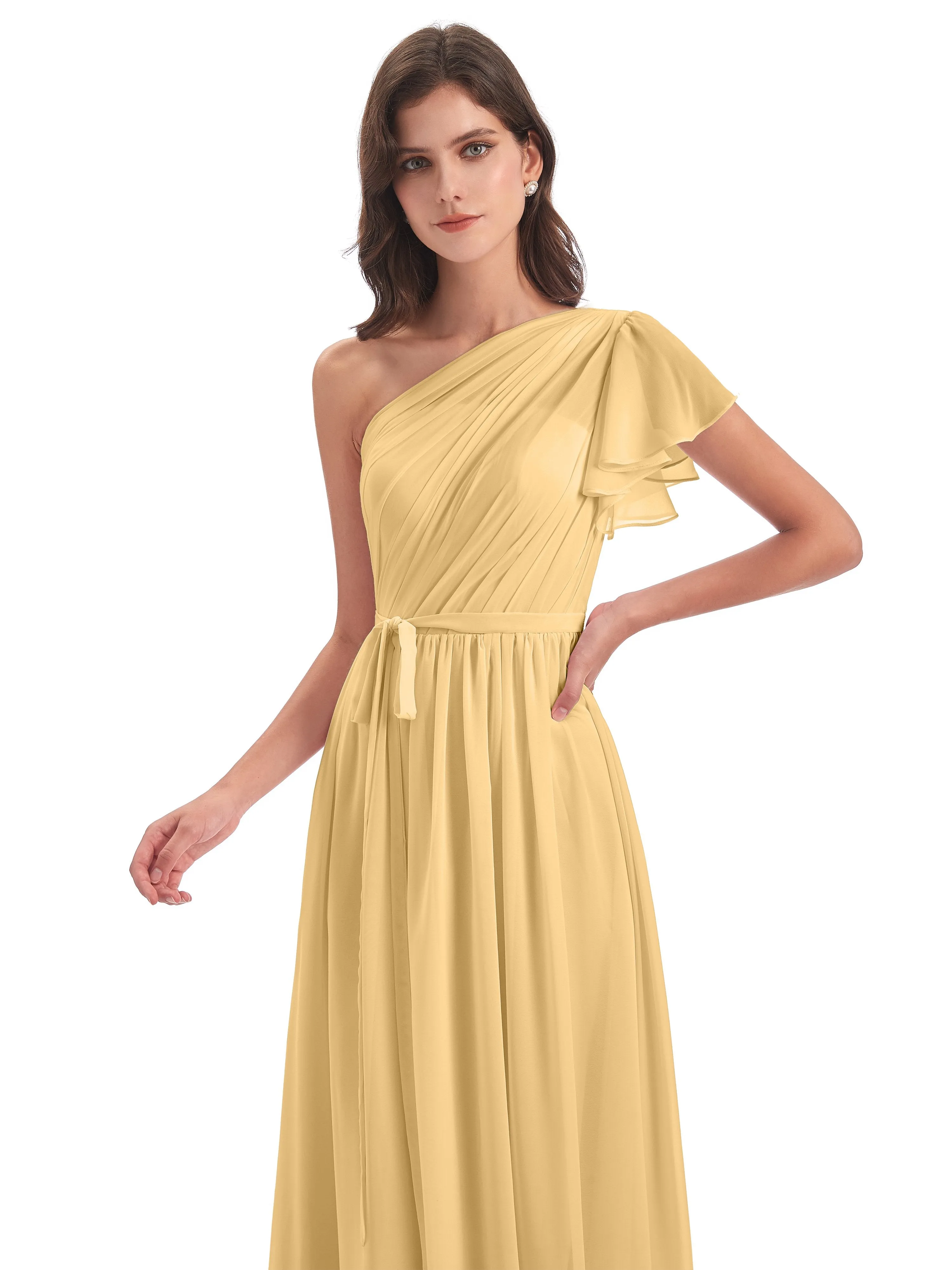 Gemma Vintage Sweep-Brush Train Long Mother of the Bride Dresses