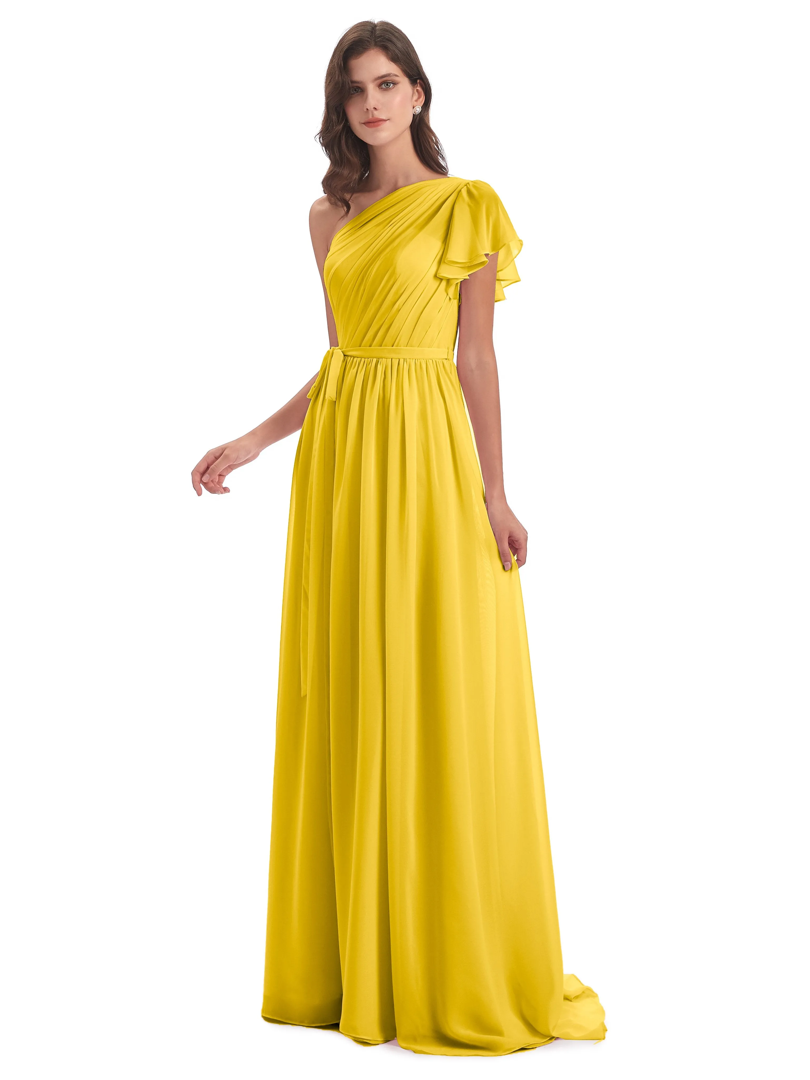 Gemma Vintage Sweep-Brush Train Long Mother of the Bride Dresses