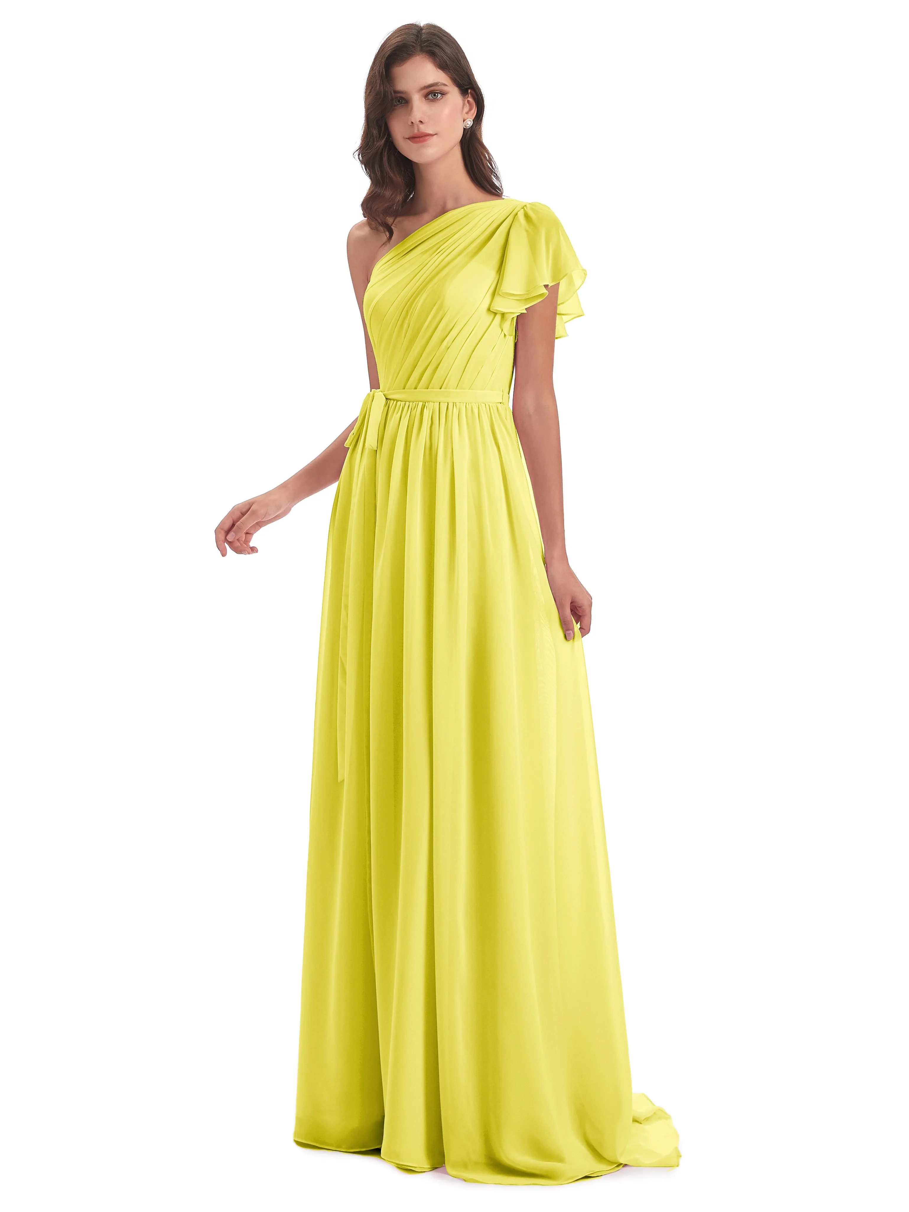 Gemma Vintage Sweep-Brush Train Long Mother of the Bride Dresses