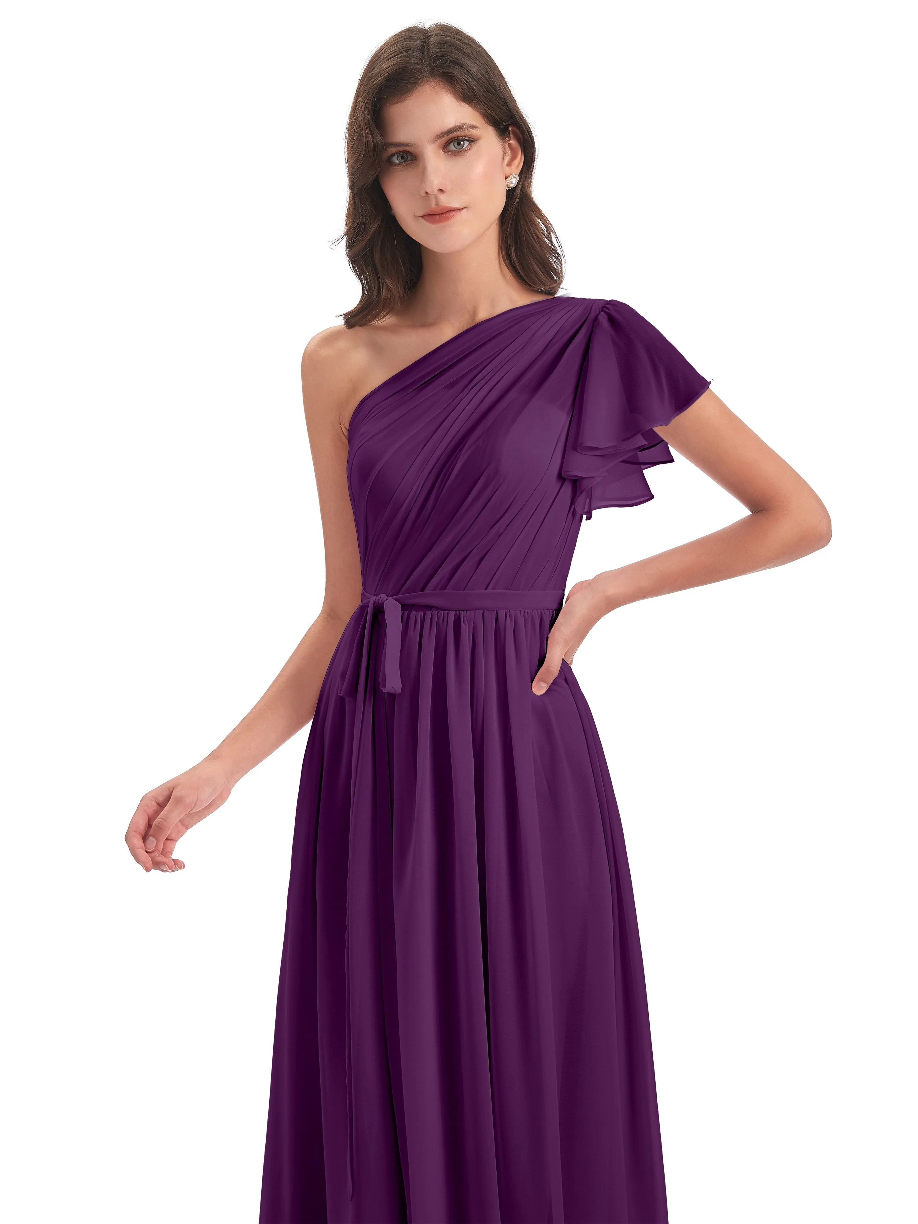 Gemma Vintage Sweep-Brush Train Long Mother of the Bride Dresses