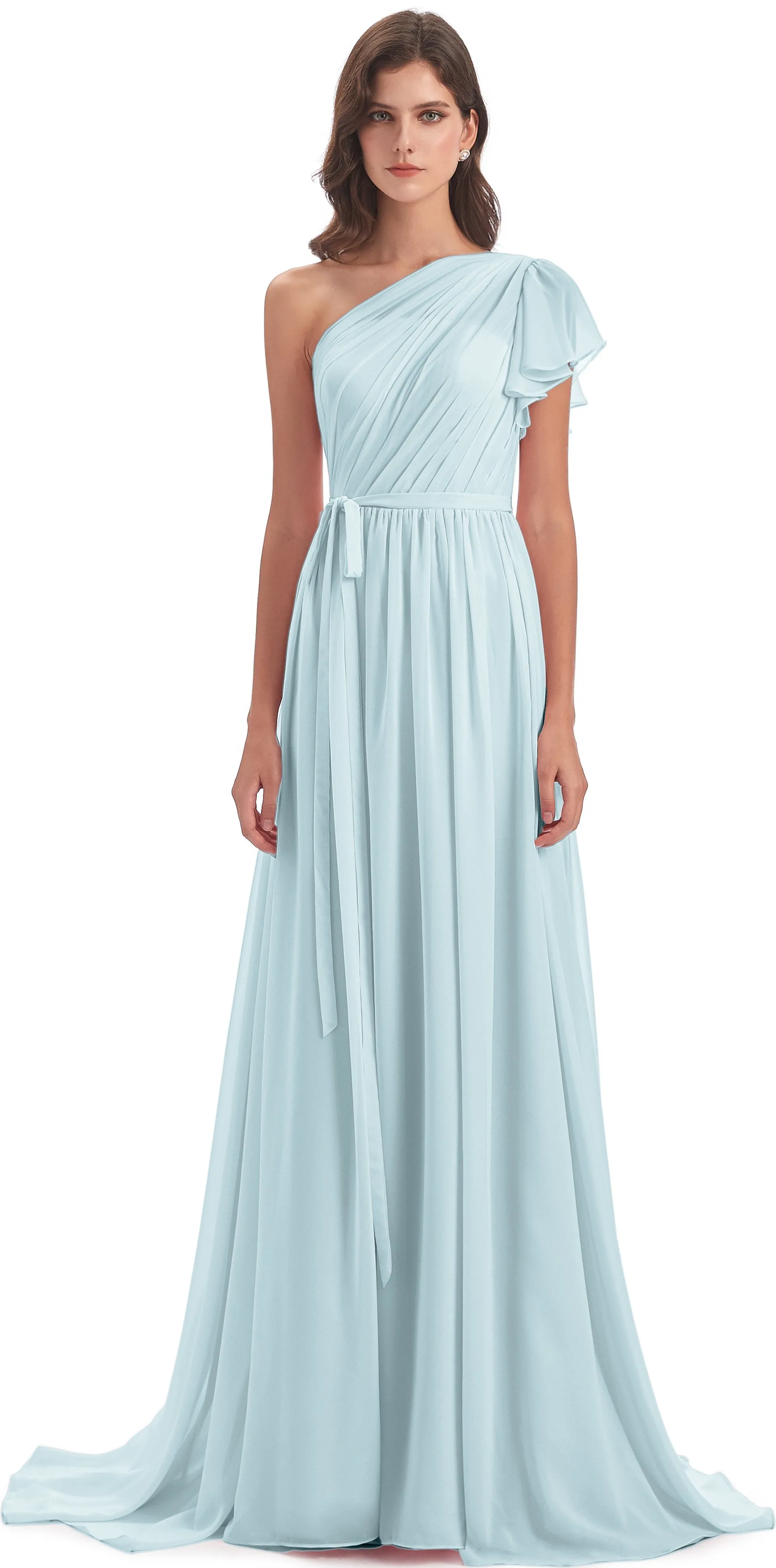 Gemma Vintage Sweep-Brush Train Long Mother of the Bride Dresses