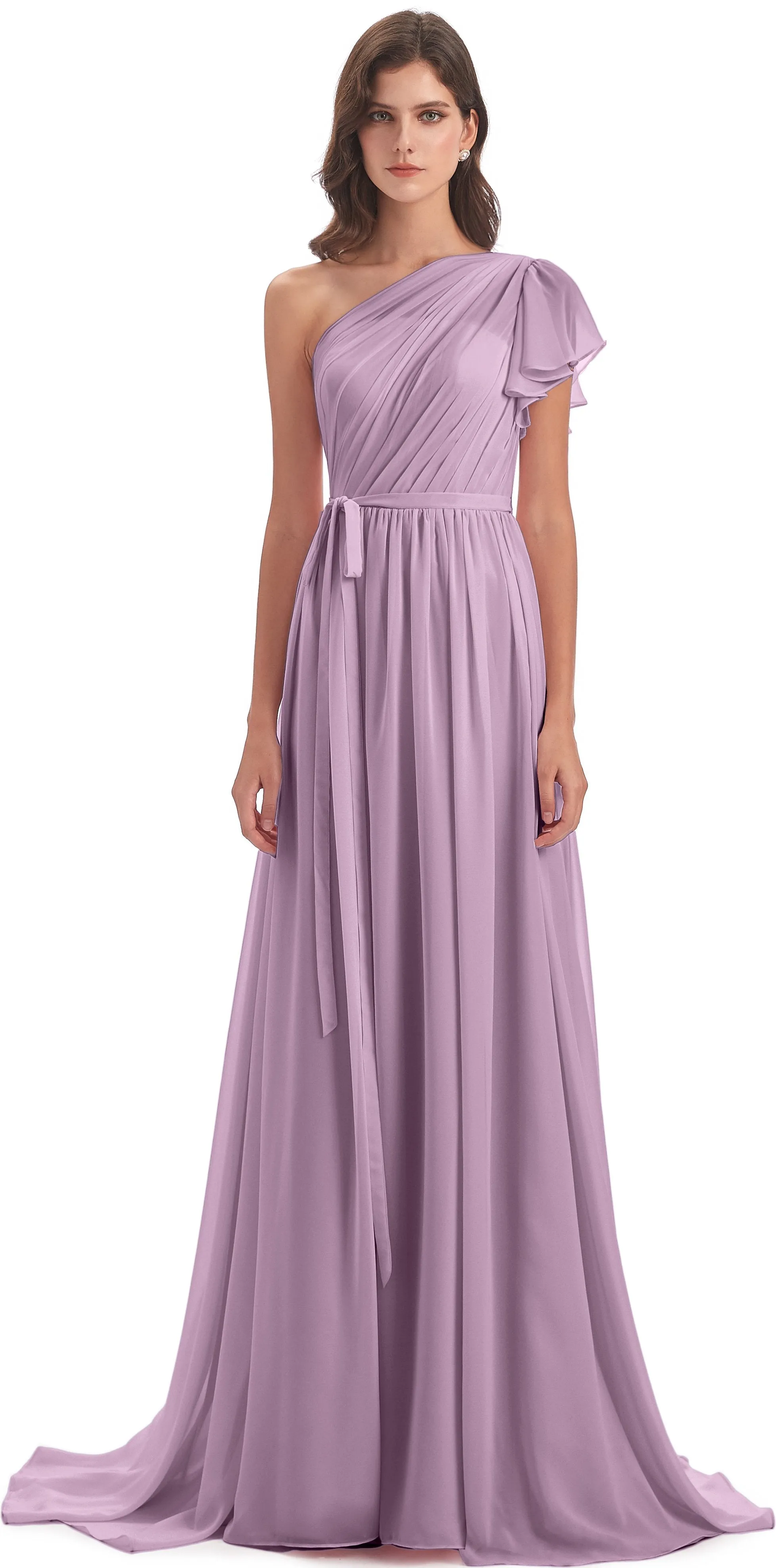 Gemma Vintage Sweep-Brush Train Long Mother of the Bride Dresses