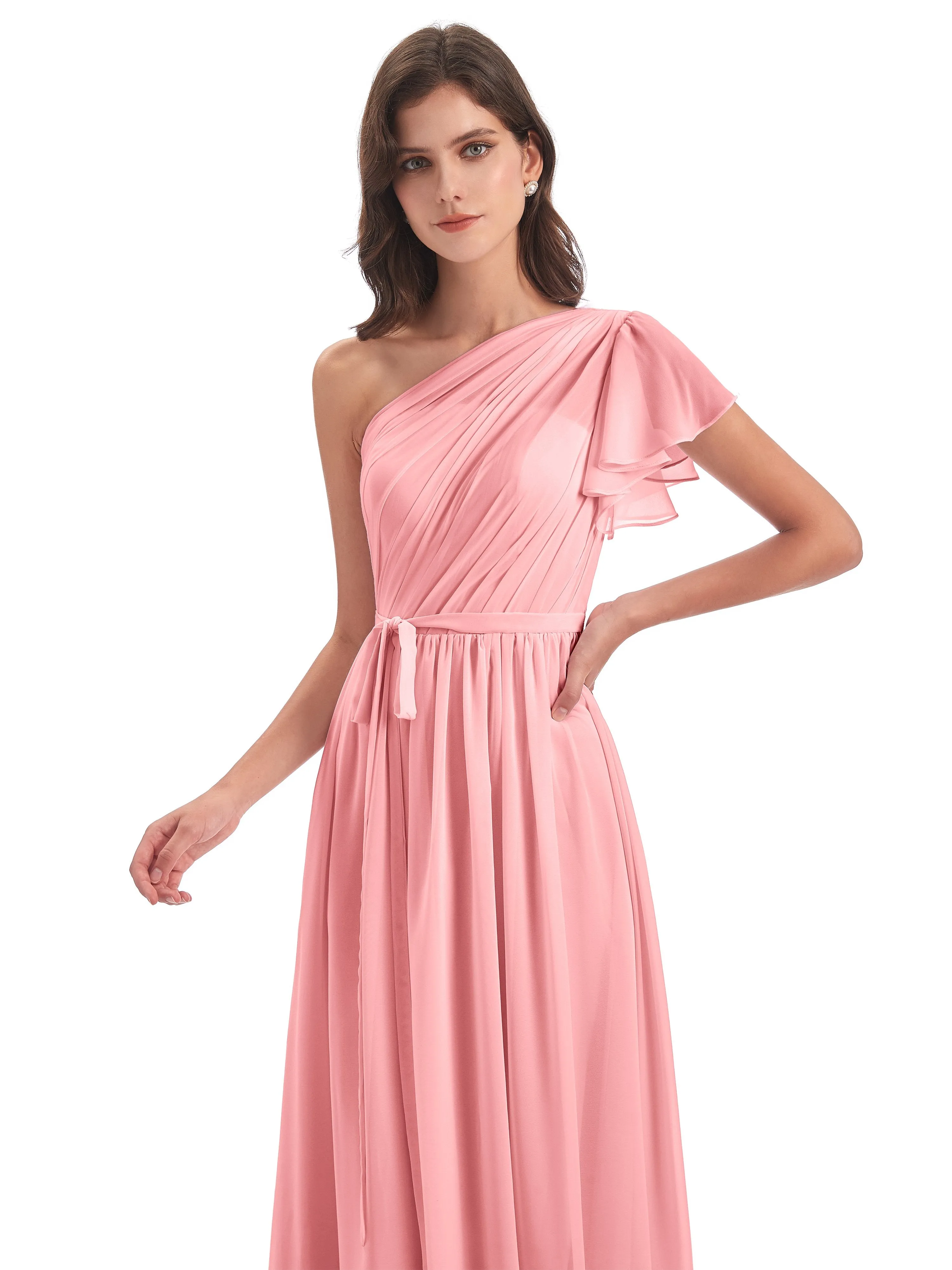 Gemma Vintage Sweep-Brush Train Long Mother of the Bride Dresses