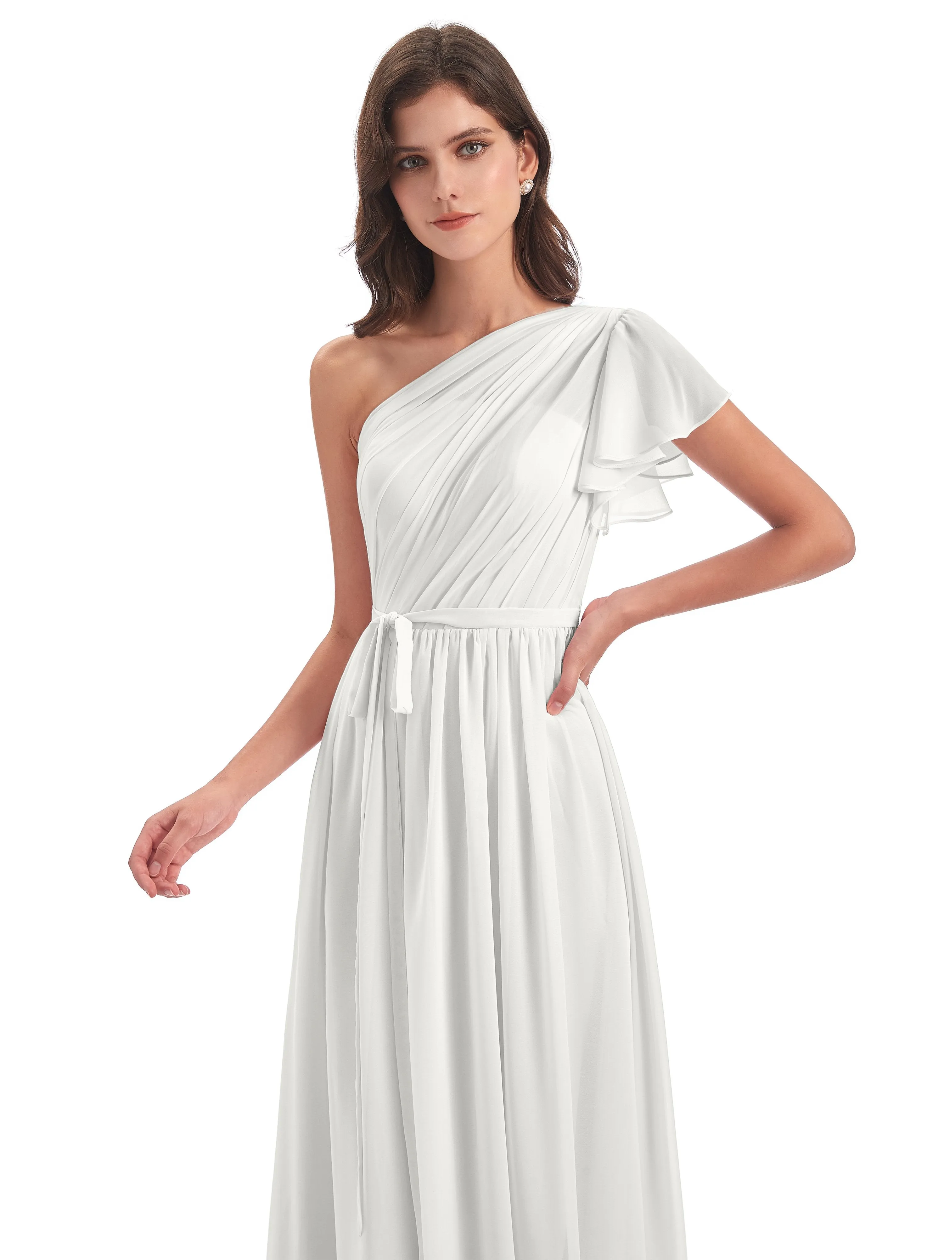 Gemma Vintage Sweep-Brush Train Long Mother of the Bride Dresses