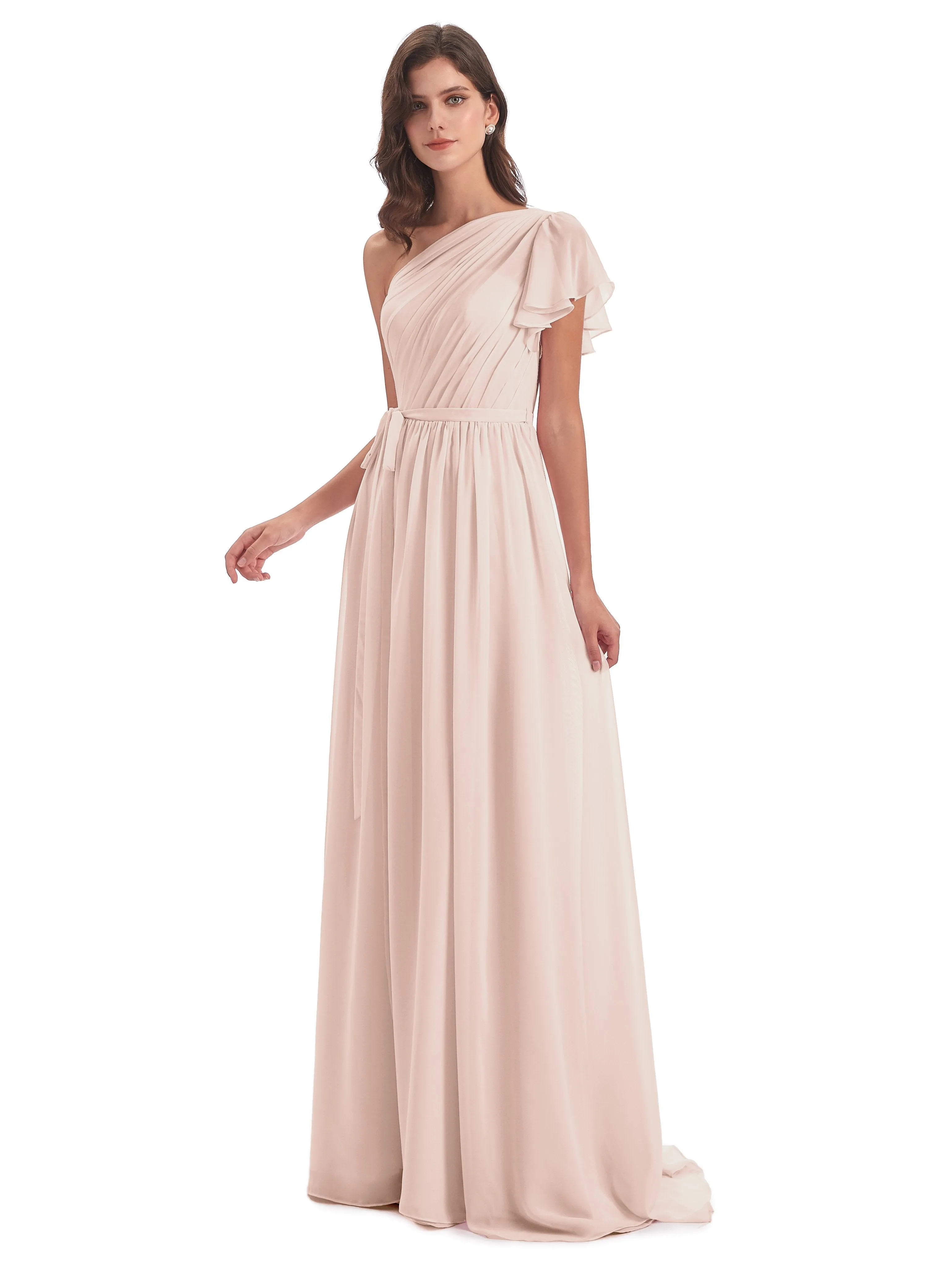 Gemma Vintage Sweep-Brush Train Long Mother of the Bride Dresses
