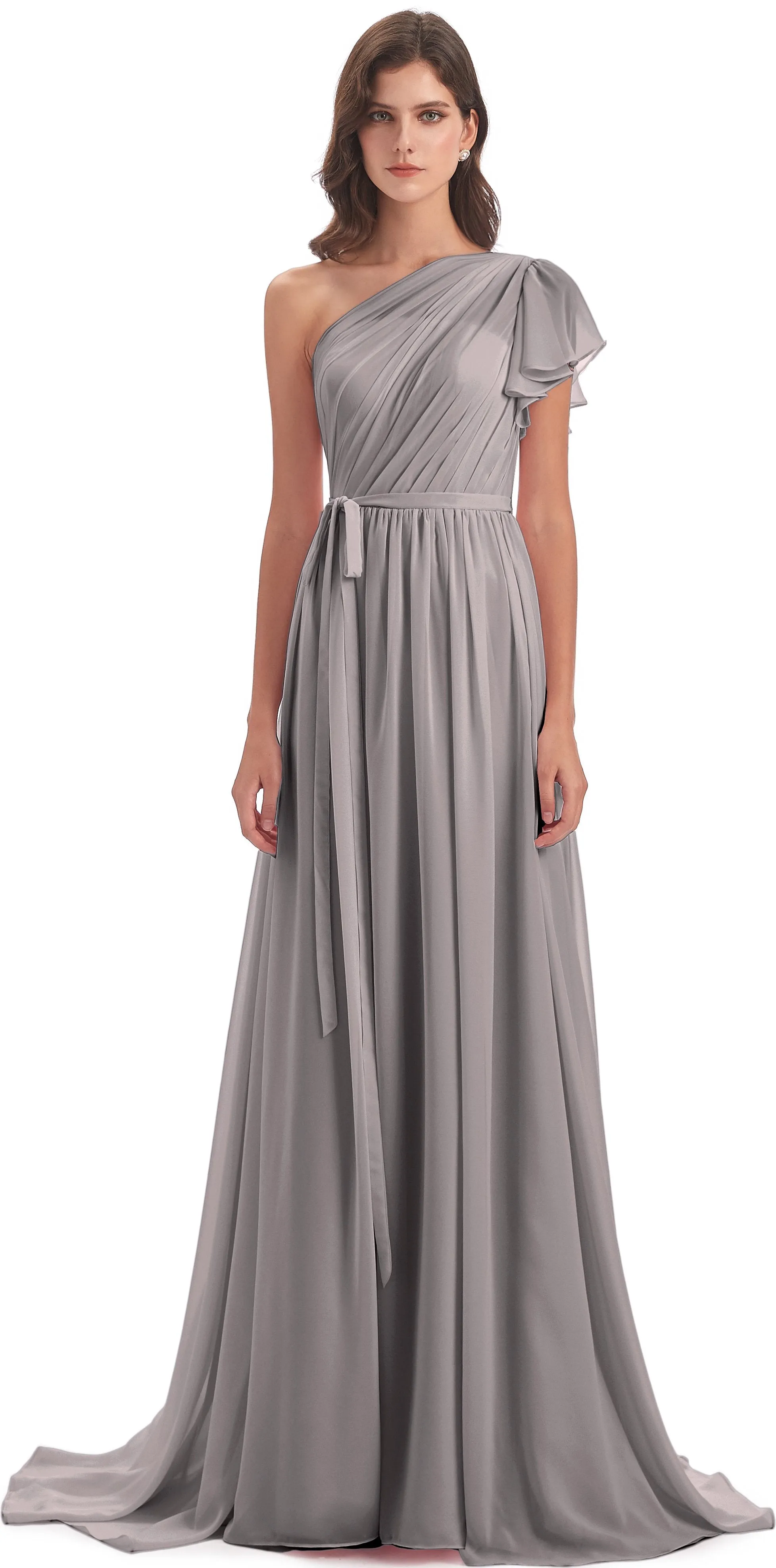 Gemma Vintage Sweep-Brush Train Long Mother of the Bride Dresses