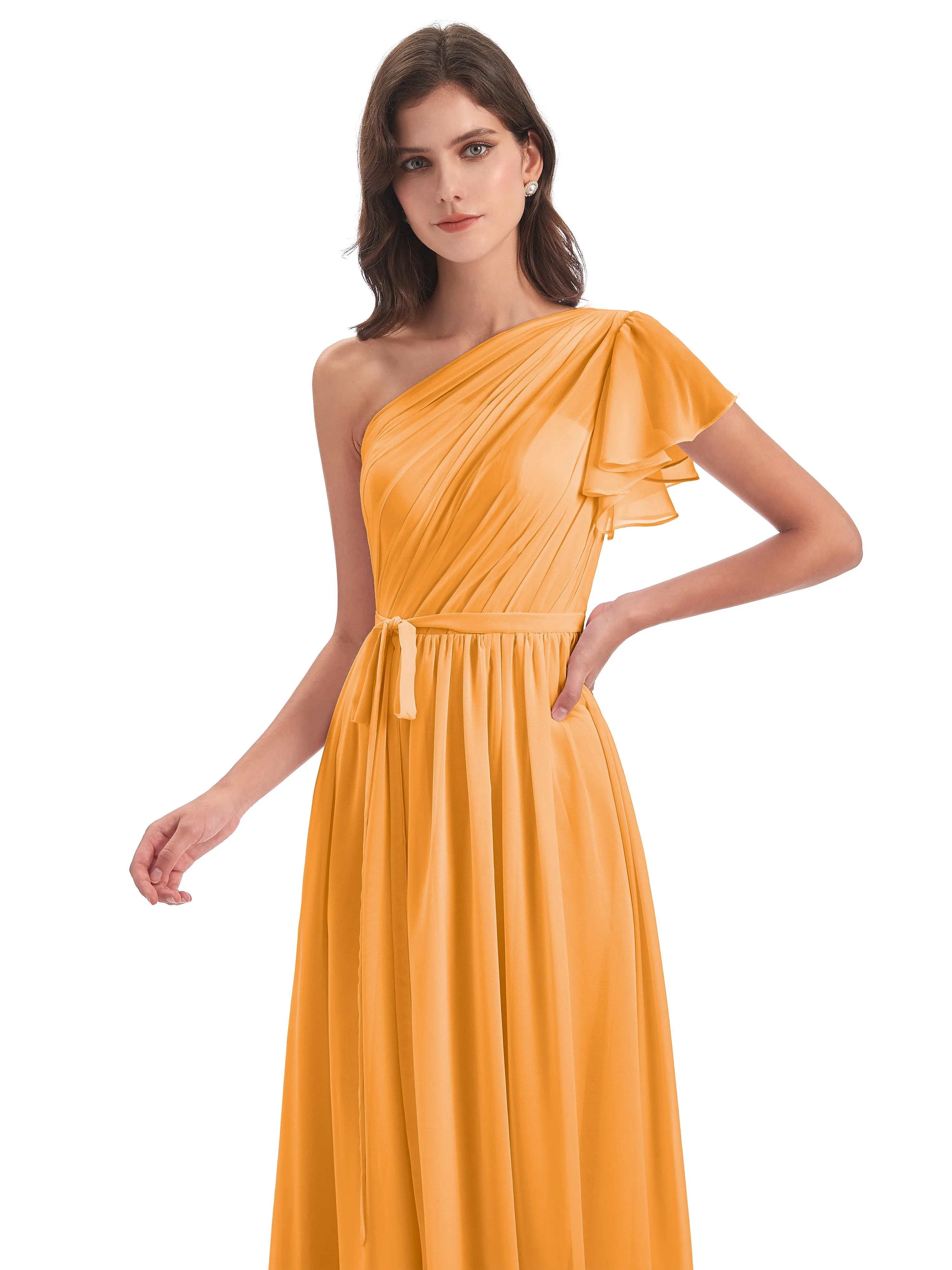 Gemma Vintage Sweep-Brush Train Long Mother of the Bride Dresses