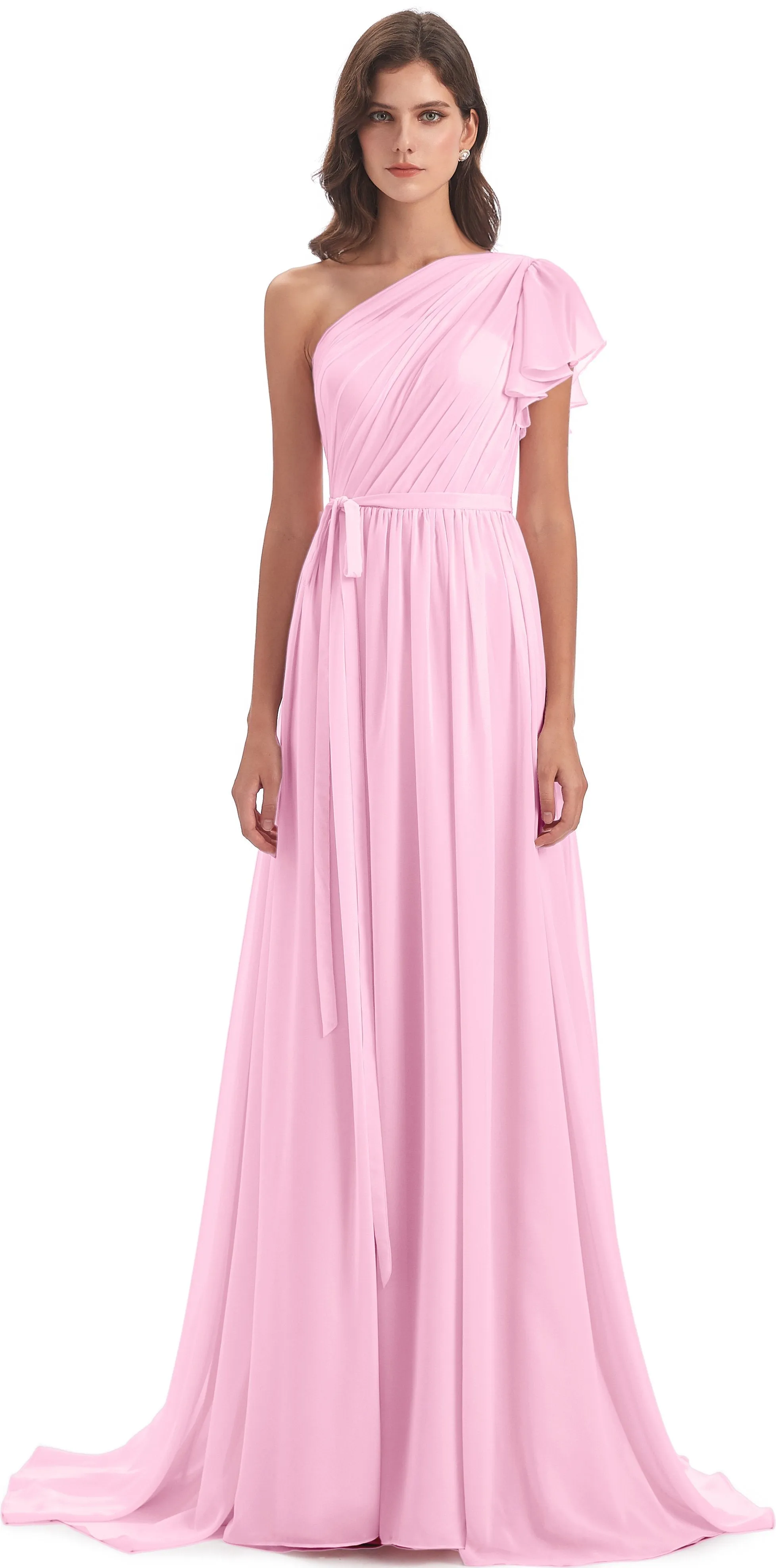 Gemma Vintage Sweep-Brush Train Long Mother of the Bride Dresses
