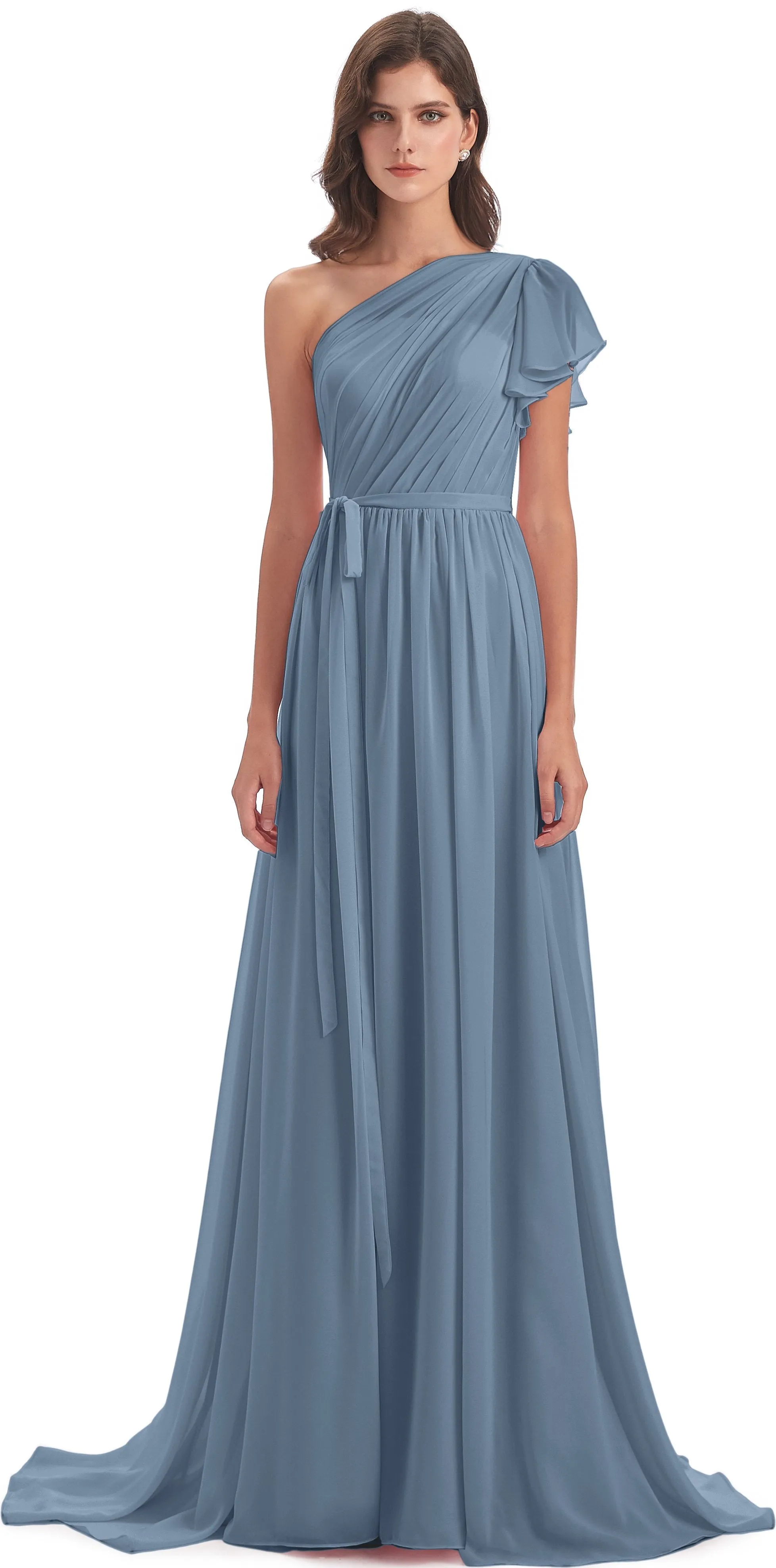 Gemma Vintage Sweep-Brush Train Long Mother of the Bride Dresses