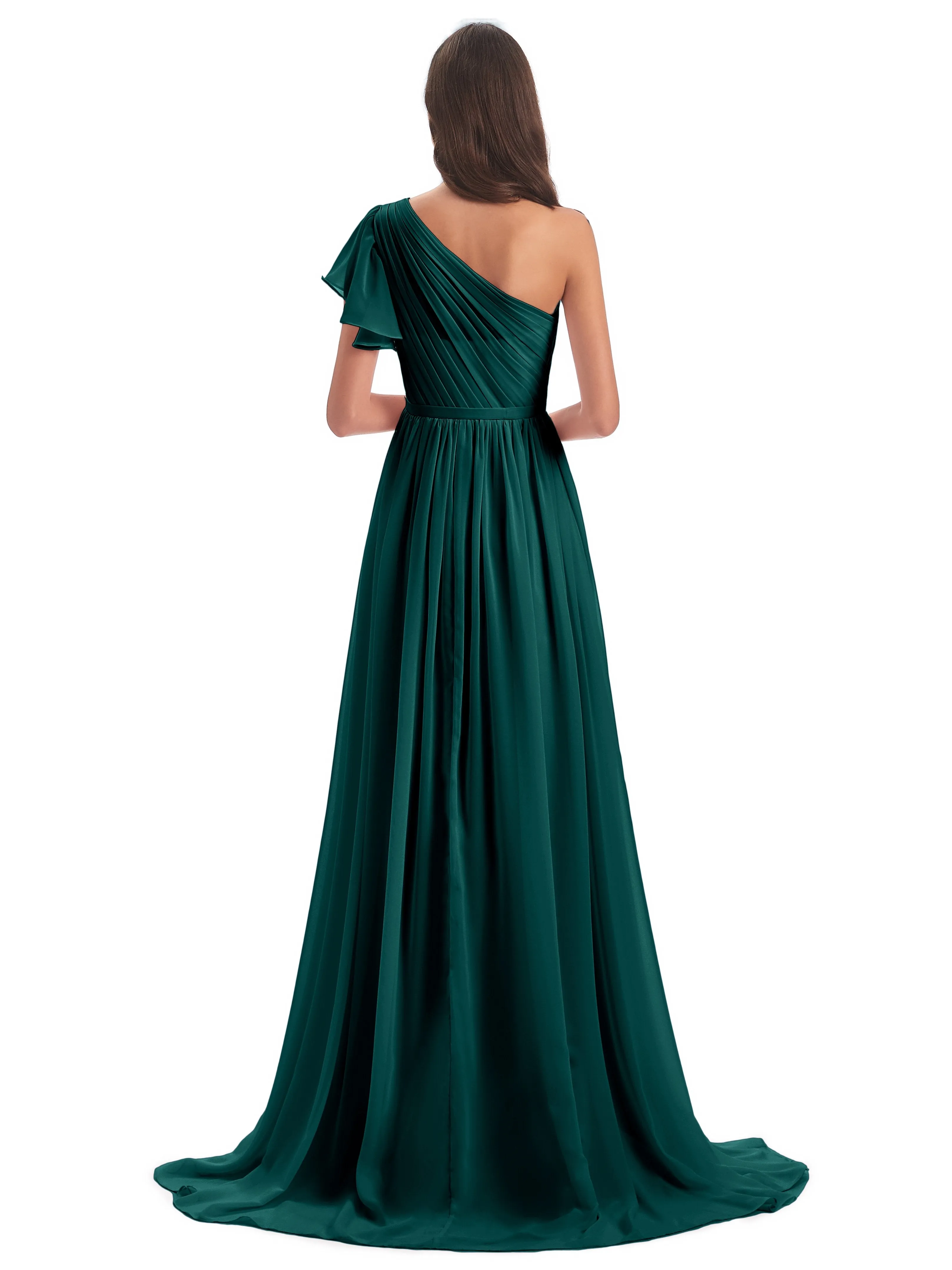Gemma Vintage Sweep-Brush Train Long Mother of the Bride Dresses