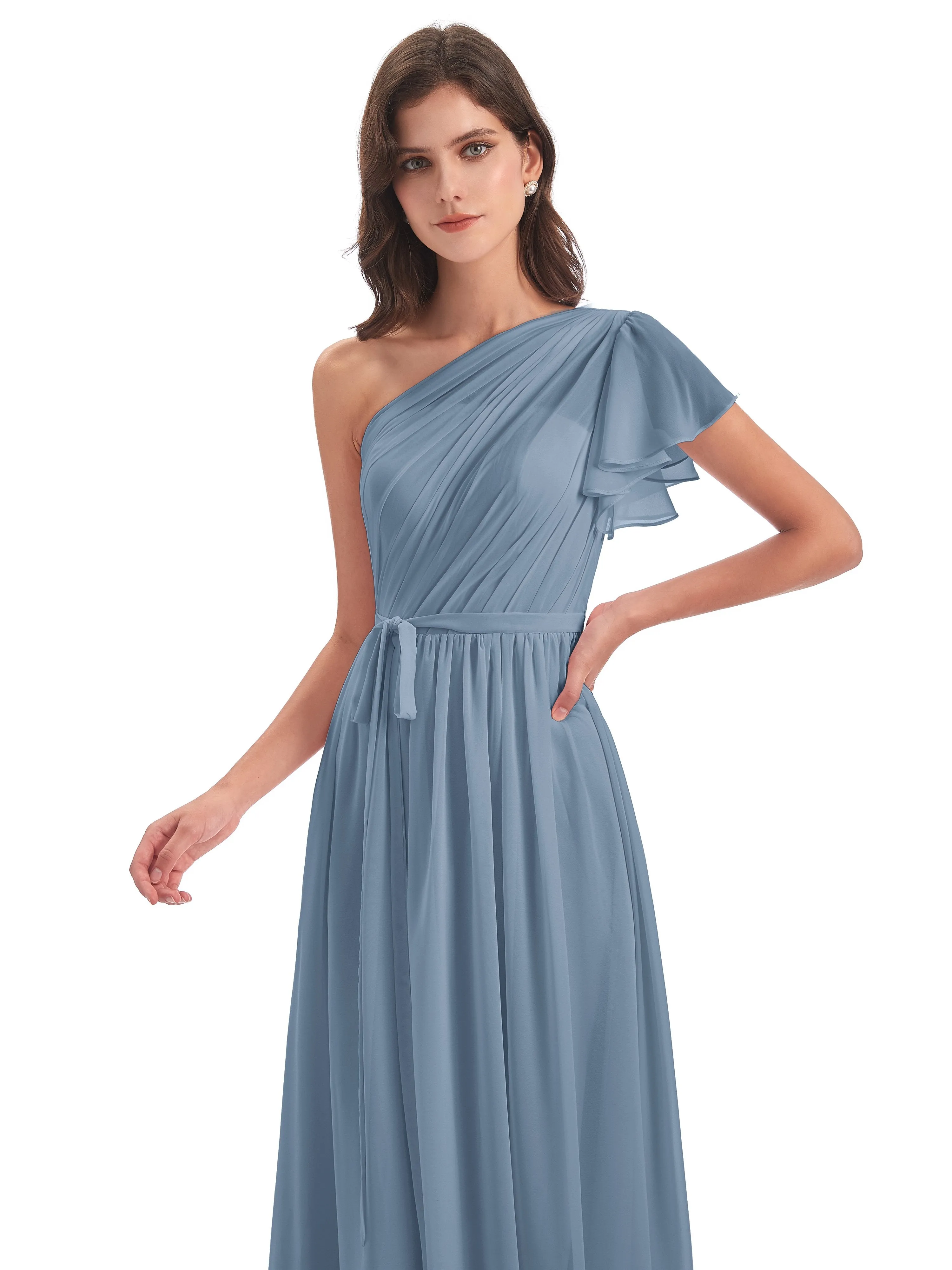Gemma Vintage Sweep-Brush Train Long Mother of the Bride Dresses