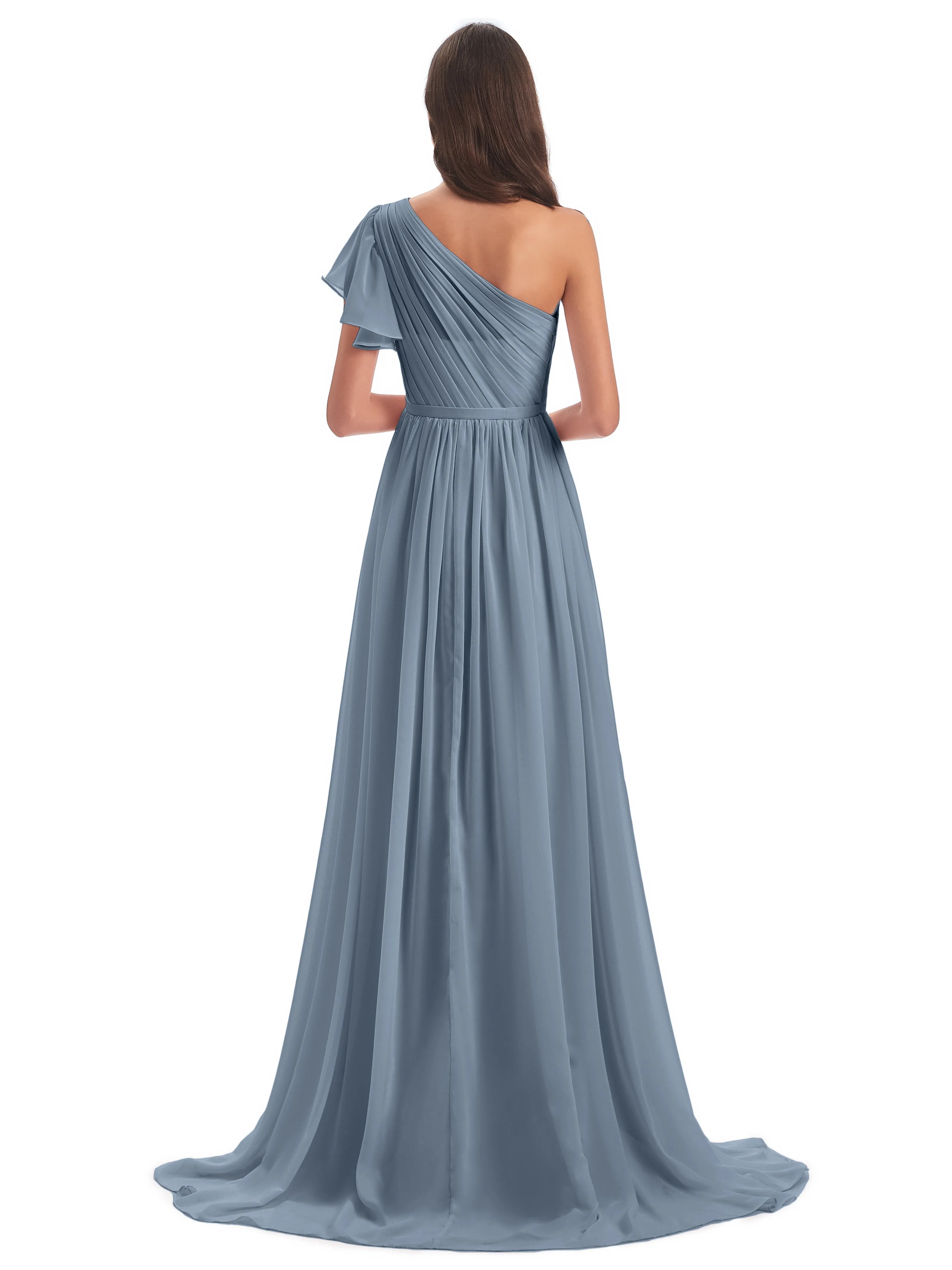 Gemma Vintage Sweep-Brush Train Long Mother of the Bride Dresses