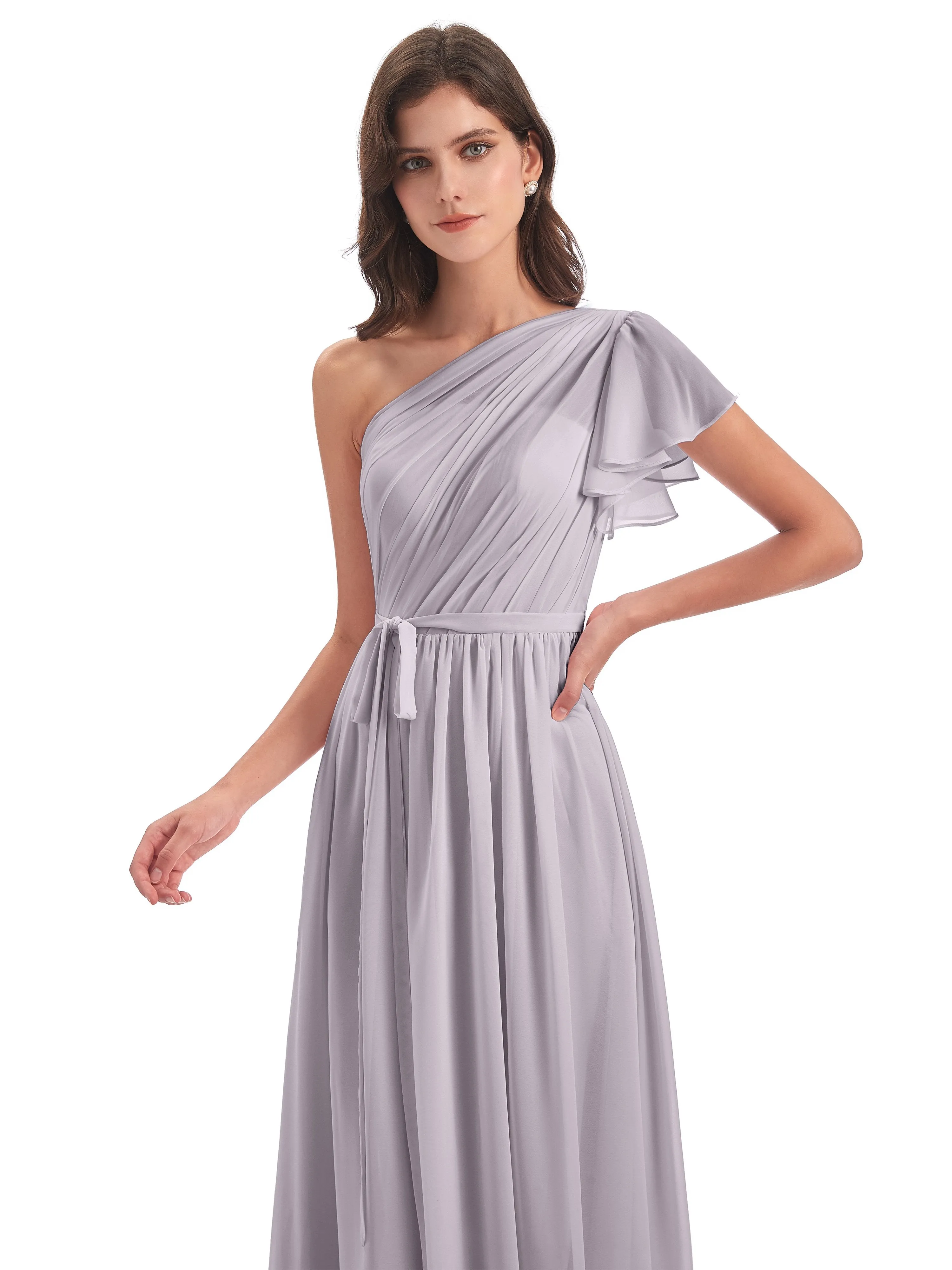 Gemma Vintage Sweep-Brush Train Long Mother of the Bride Dresses