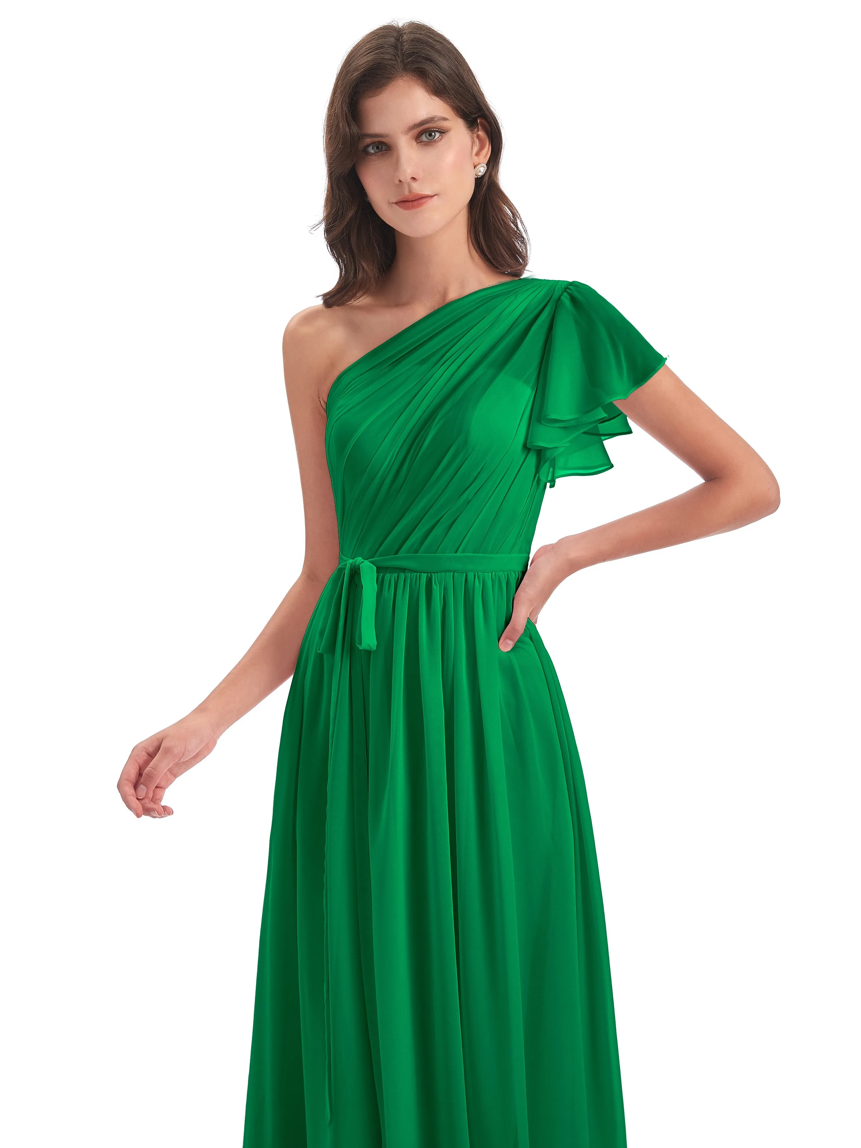 Gemma Vintage Sweep-Brush Train Long Mother of the Bride Dresses