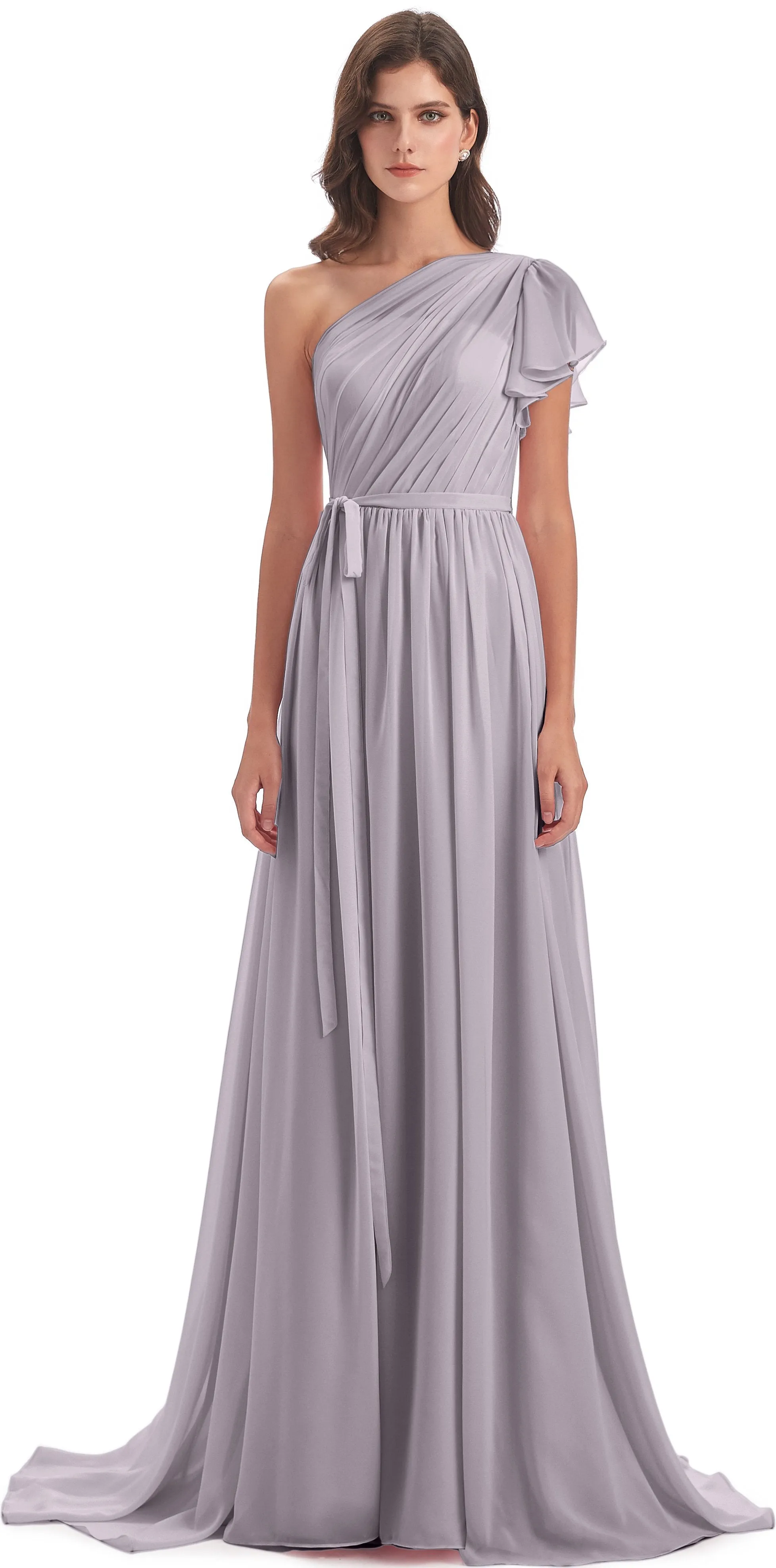 Gemma Vintage Sweep-Brush Train Long Mother of the Bride Dresses