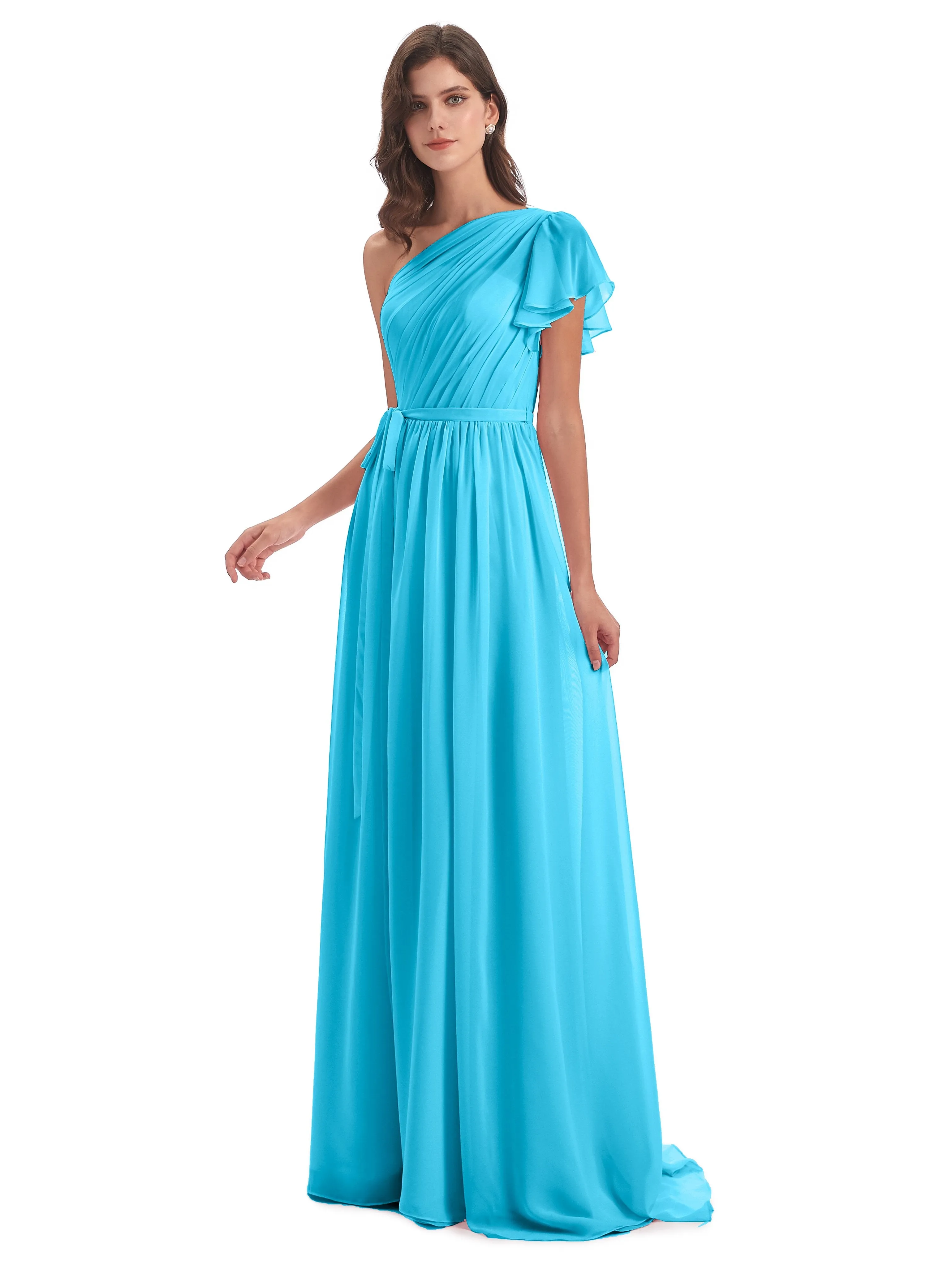 Gemma Vintage Sweep-Brush Train Long Mother of the Bride Dresses