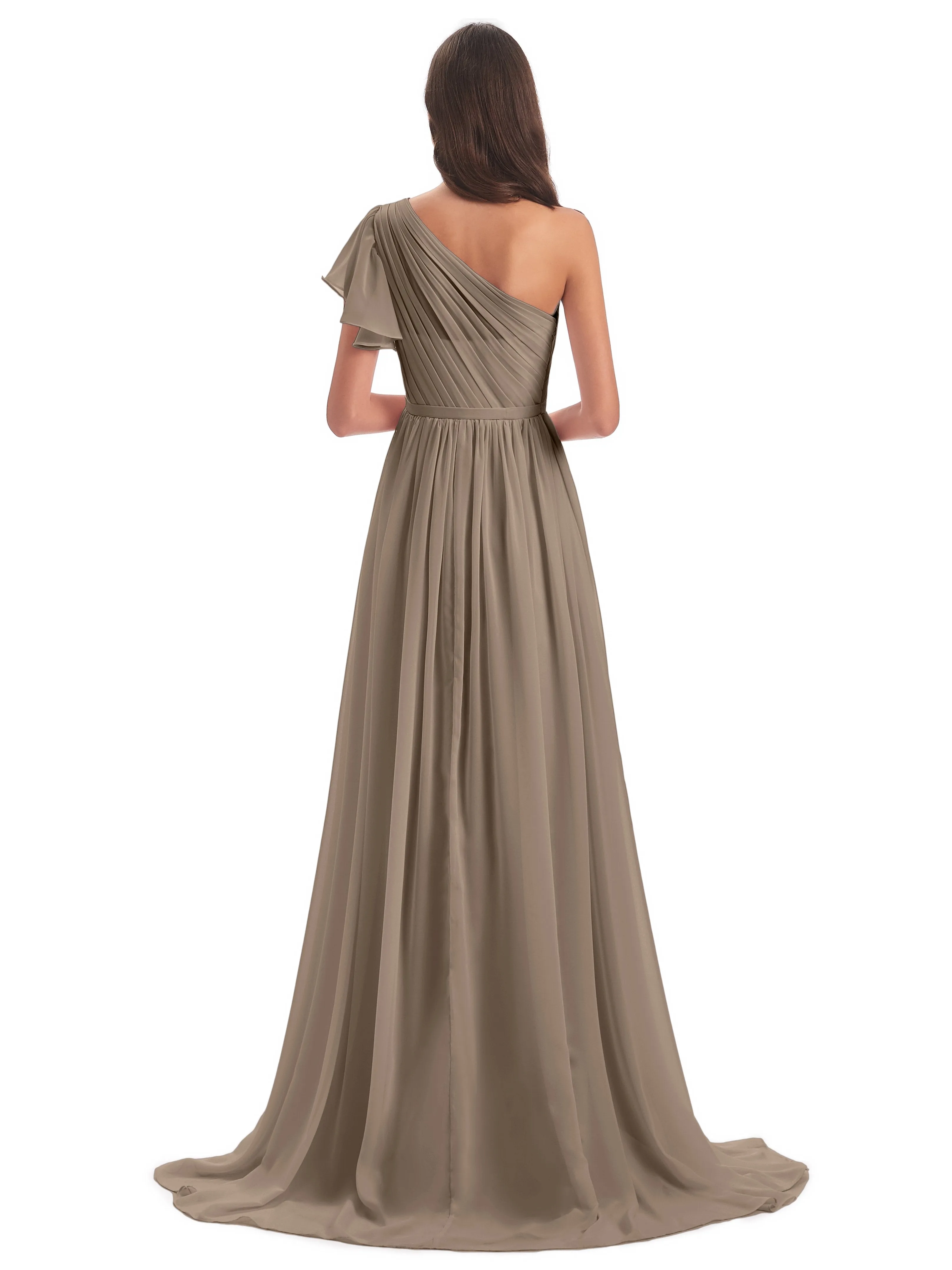 Gemma Vintage Sweep-Brush Train Long Mother of the Bride Dresses