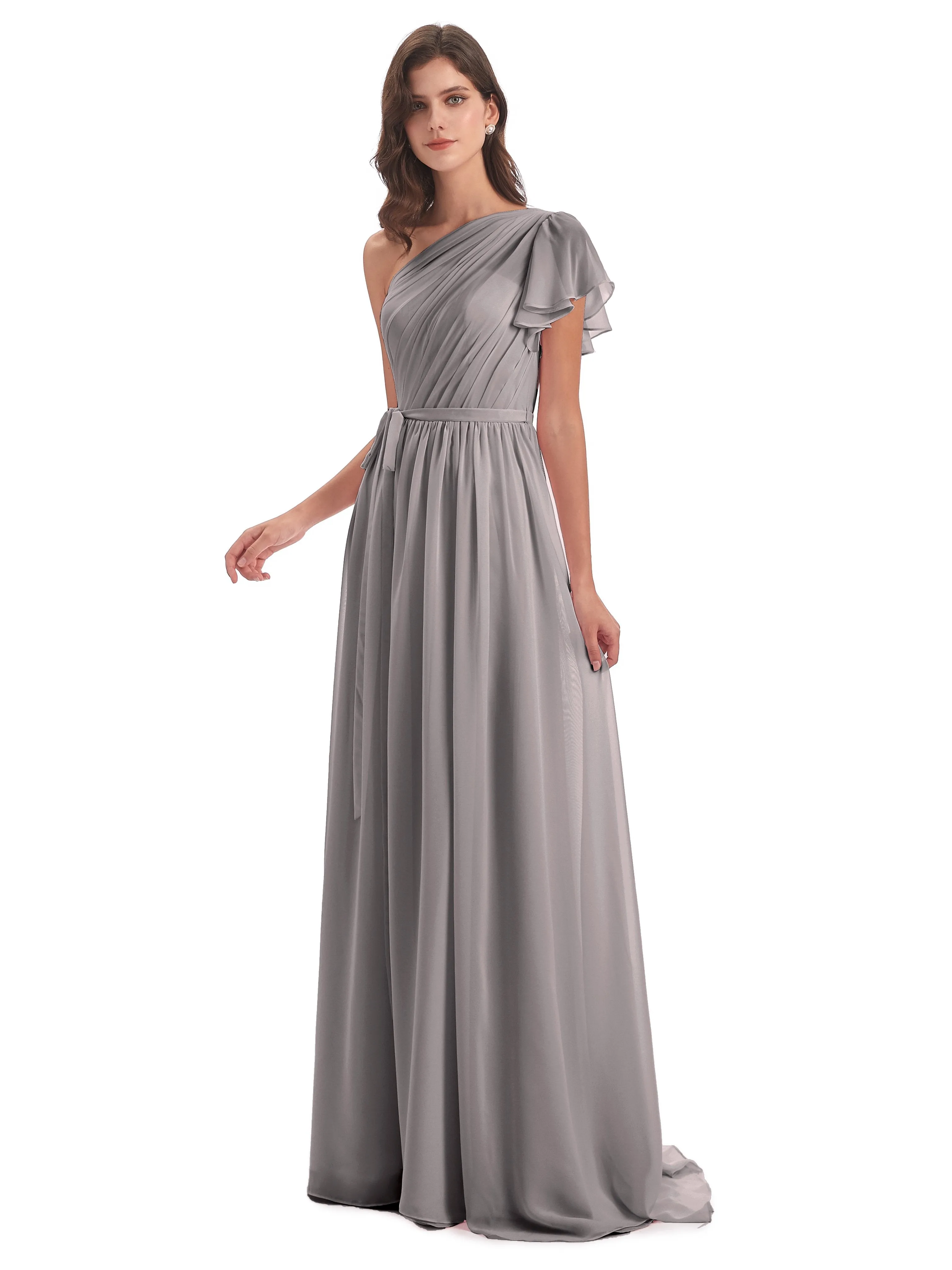 Gemma Vintage Sweep-Brush Train Long Mother of the Bride Dresses