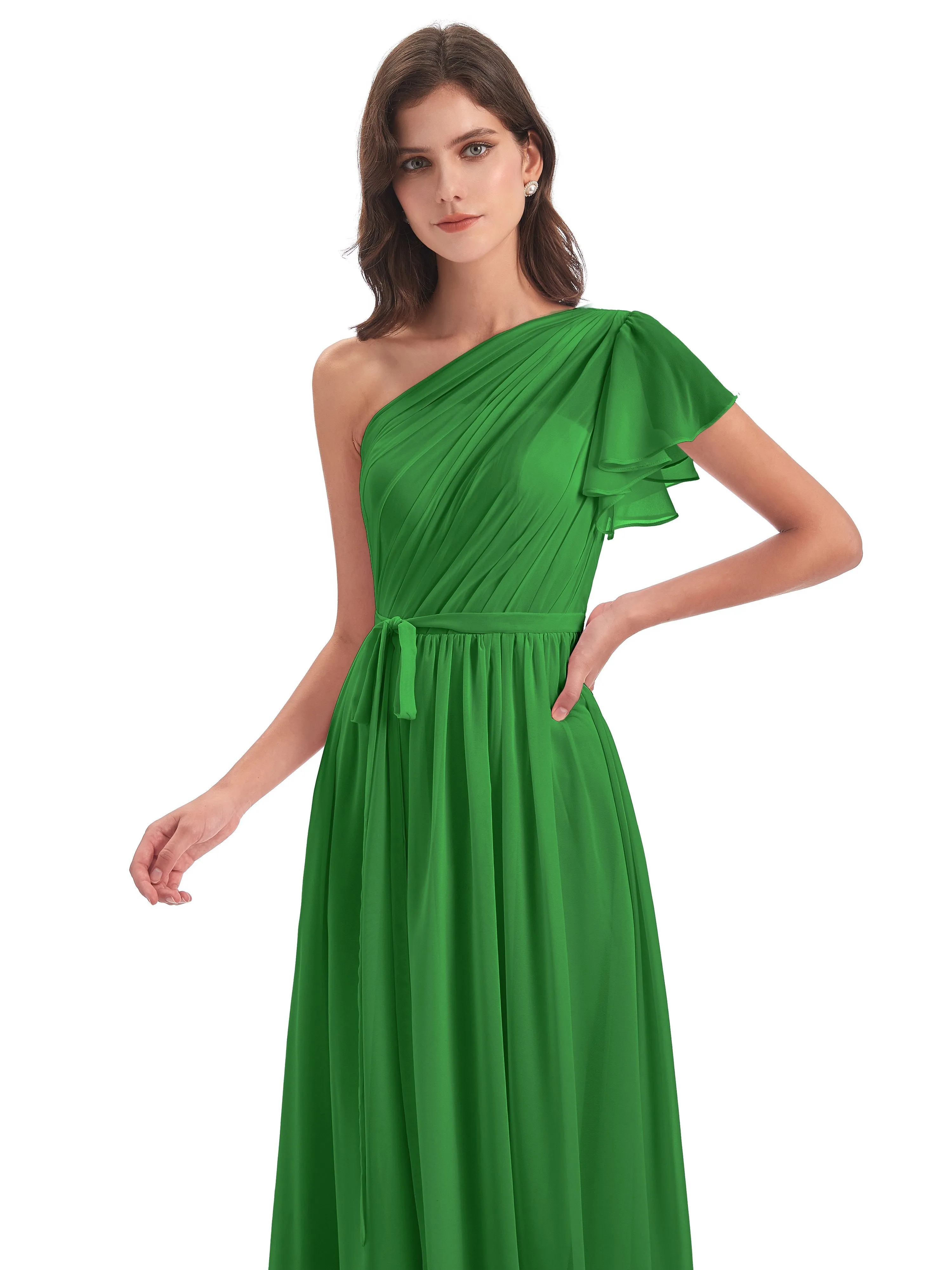 Gemma Vintage Sweep-Brush Train Long Mother of the Bride Dresses