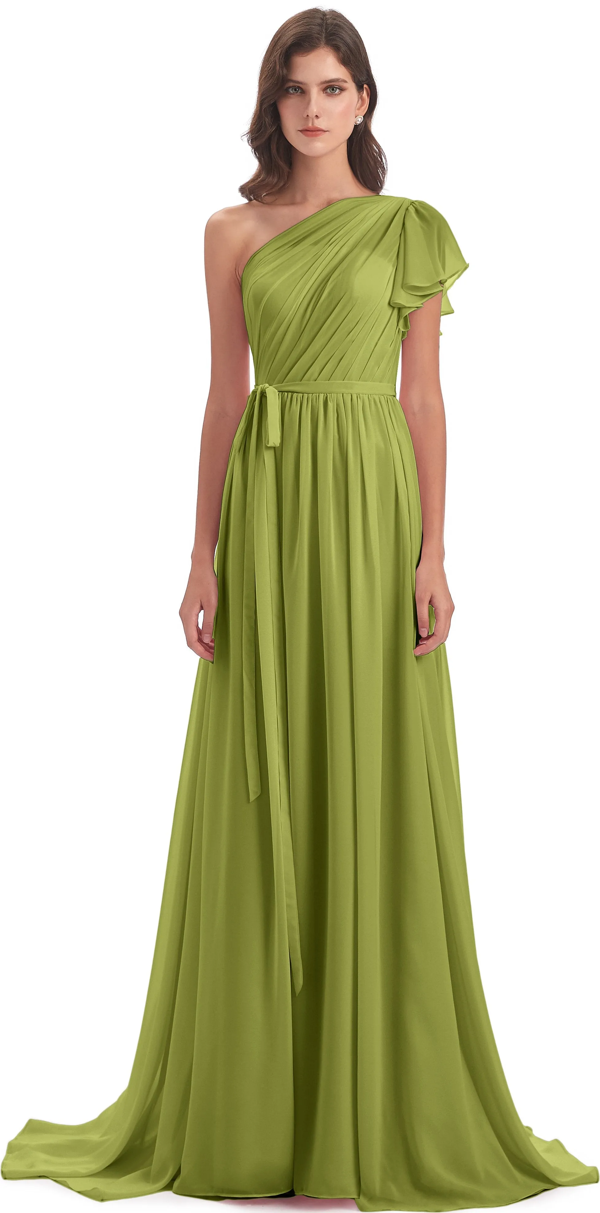 Gemma Vintage Sweep-Brush Train Long Mother of the Bride Dresses