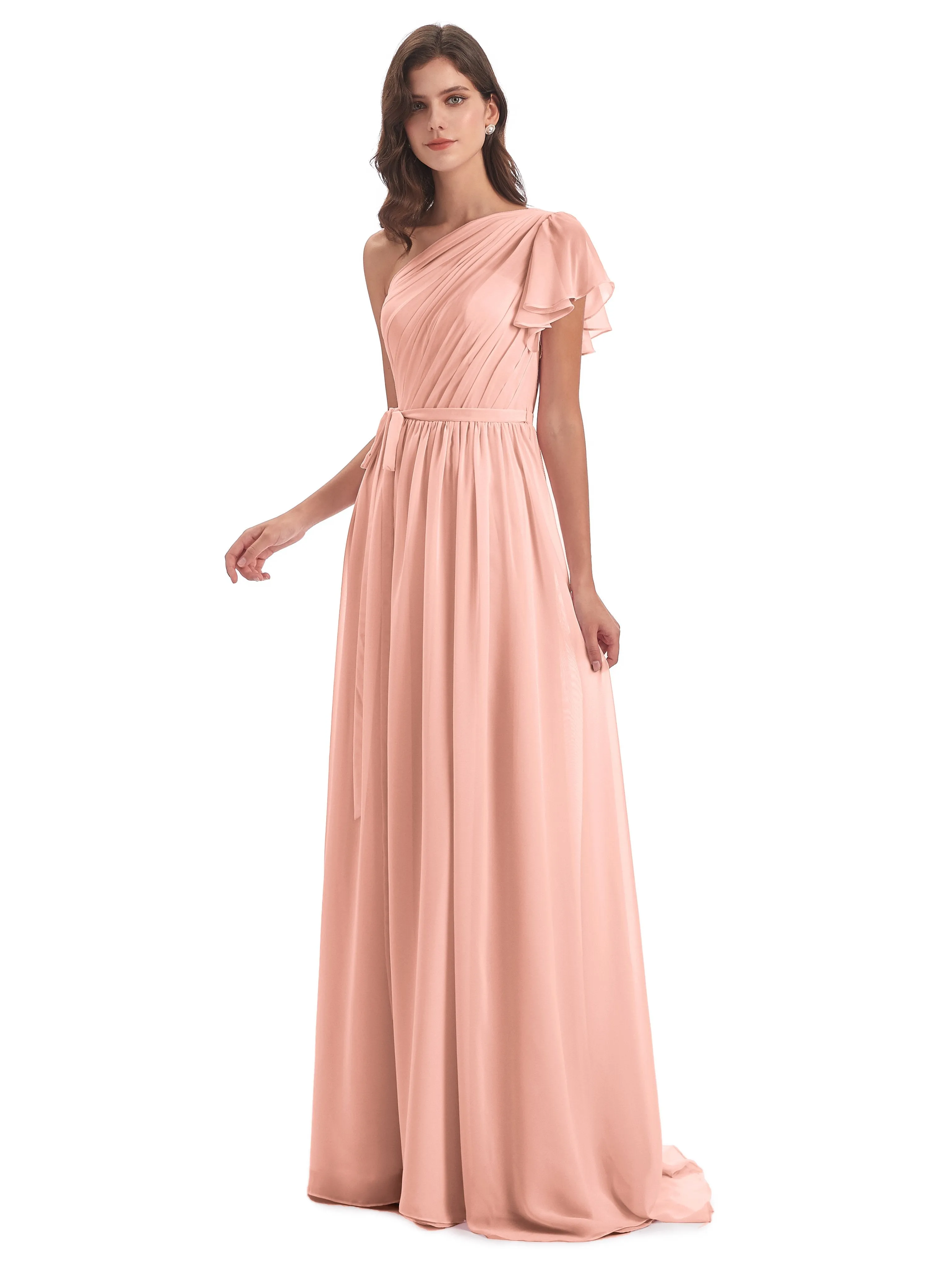 Gemma Vintage Sweep-Brush Train Long Mother of the Bride Dresses