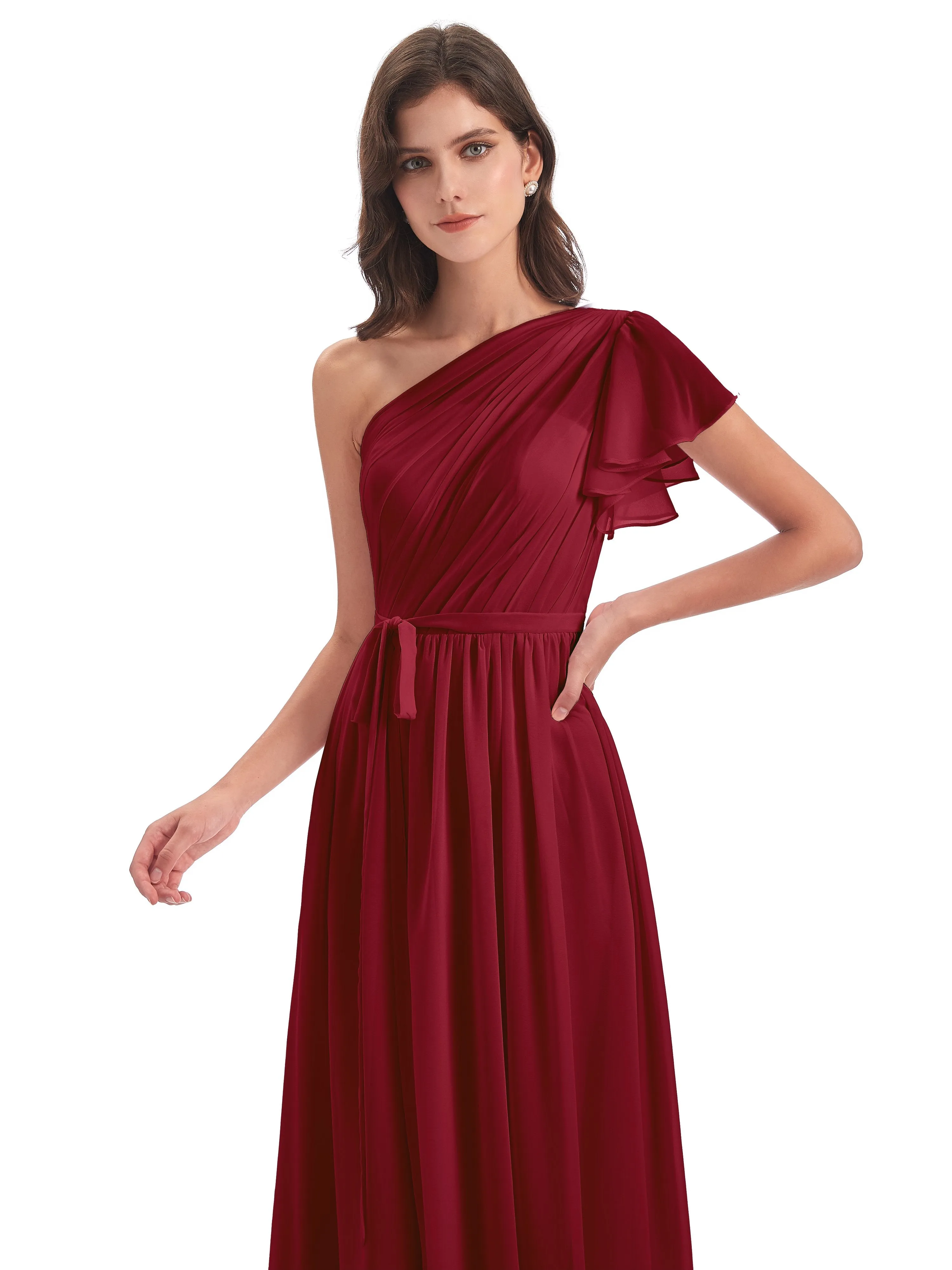 Gemma Vintage Sweep-Brush Train Long Mother of the Bride Dresses