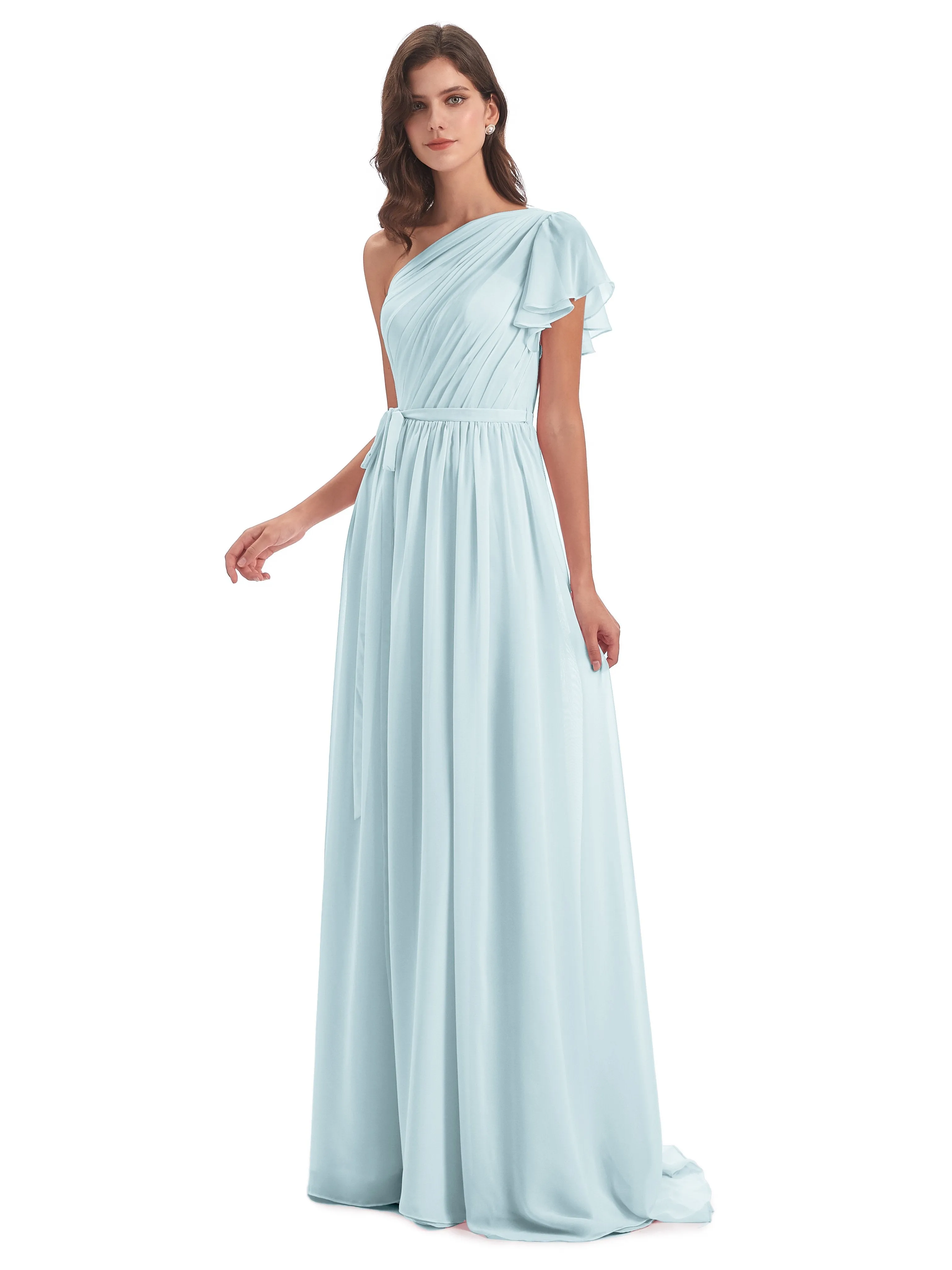 Gemma Vintage Sweep-Brush Train Long Mother of the Bride Dresses