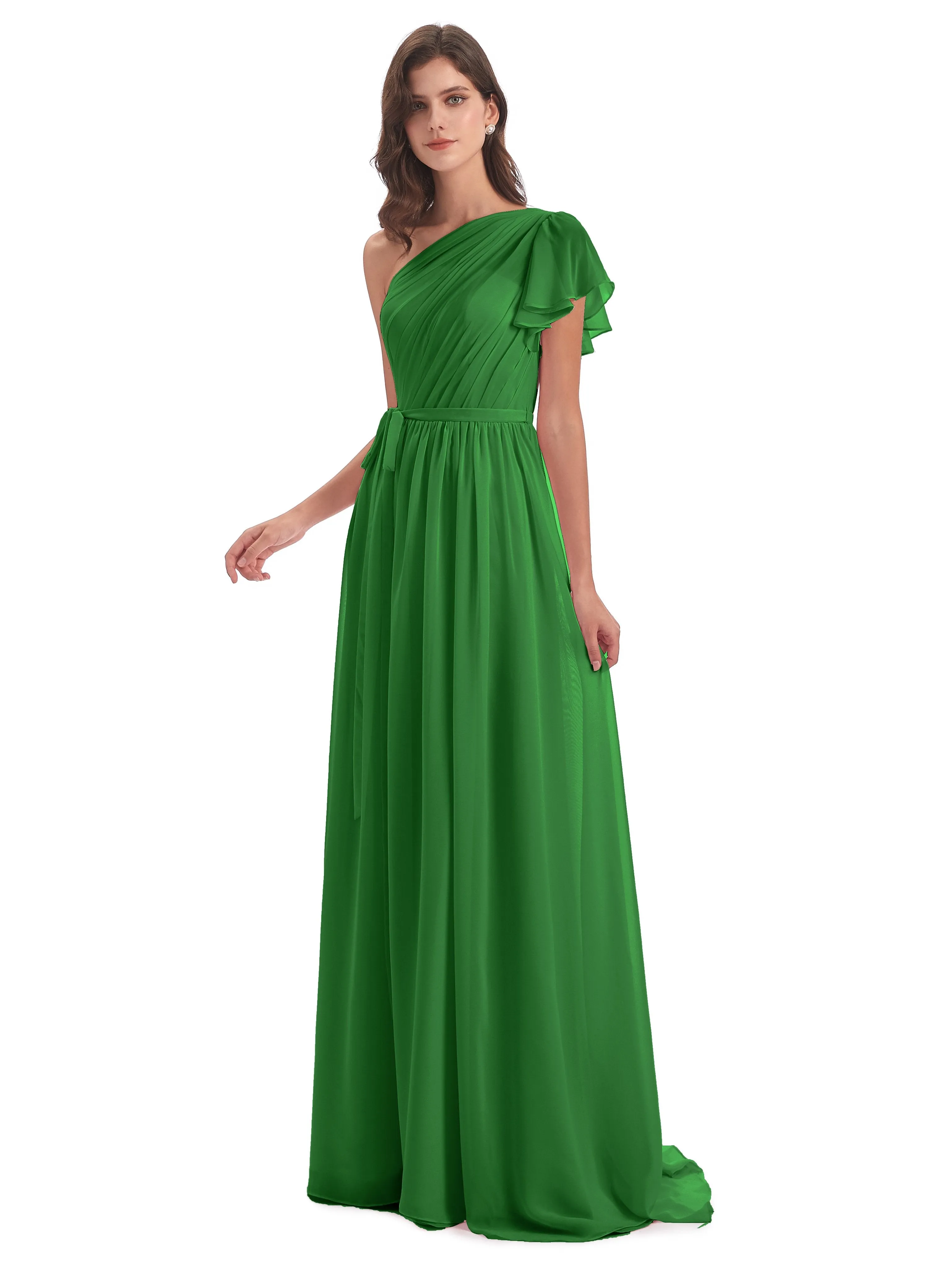 Gemma Vintage Sweep-Brush Train Long Mother of the Bride Dresses