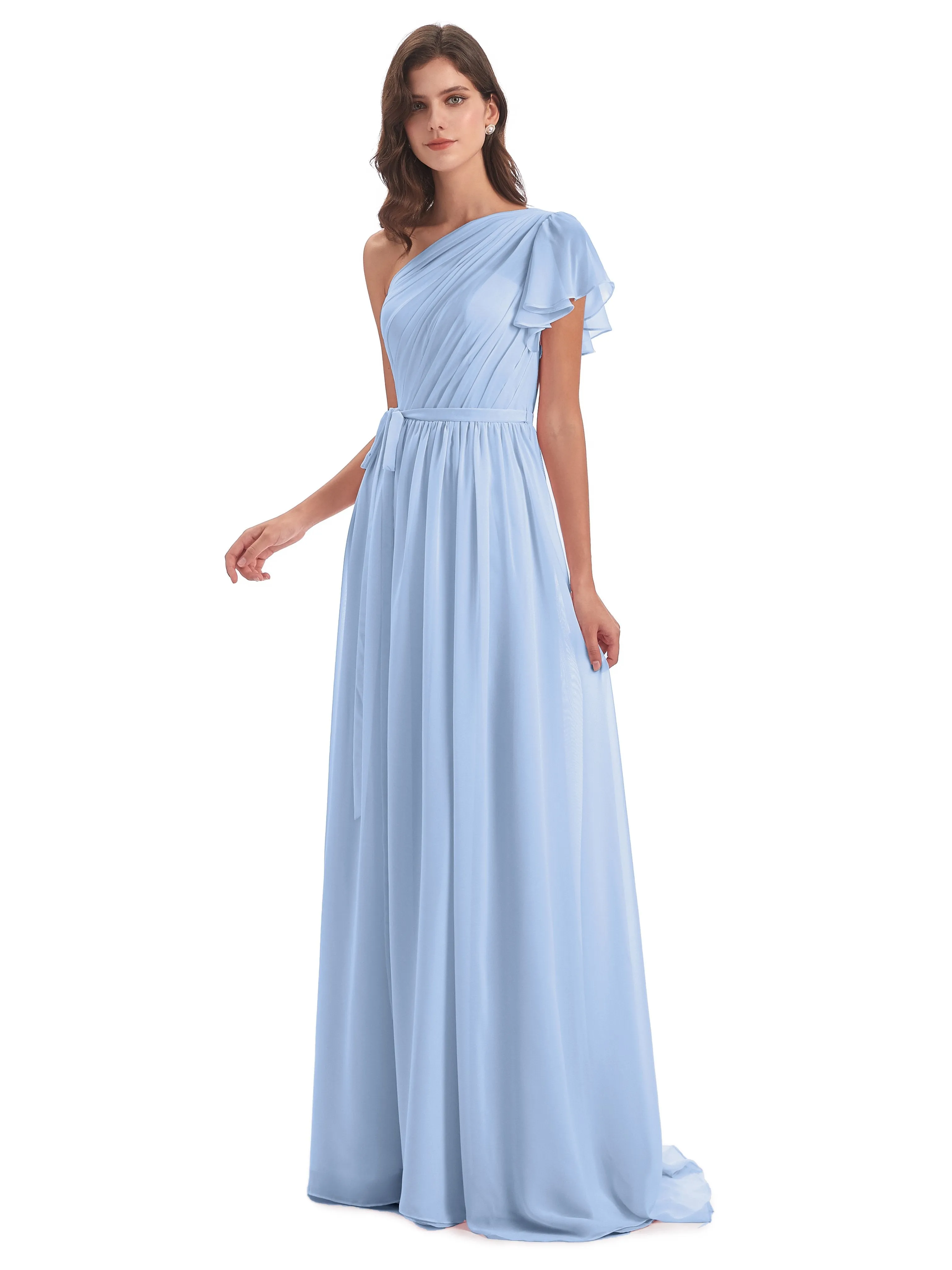 Gemma Vintage Sweep-Brush Train Long Mother of the Bride Dresses