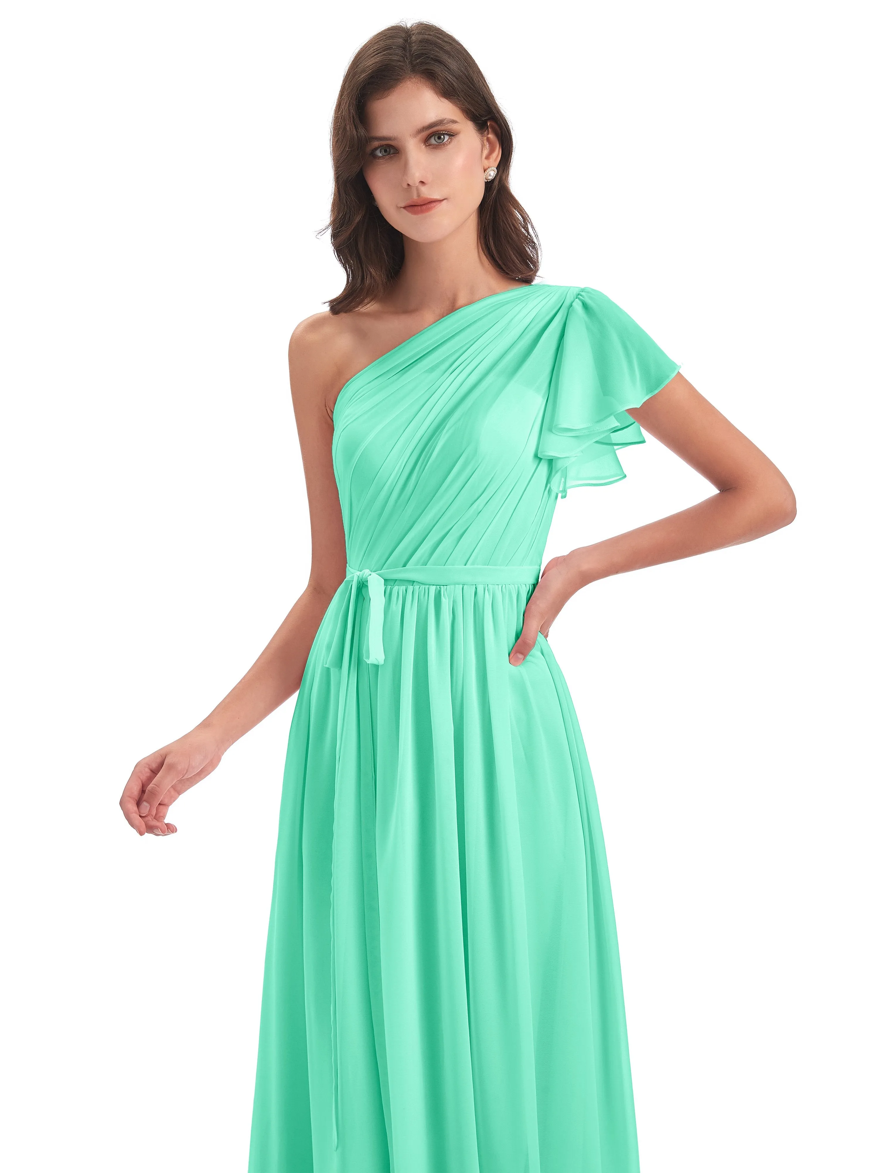 Gemma Vintage Sweep-Brush Train Long Mother of the Bride Dresses