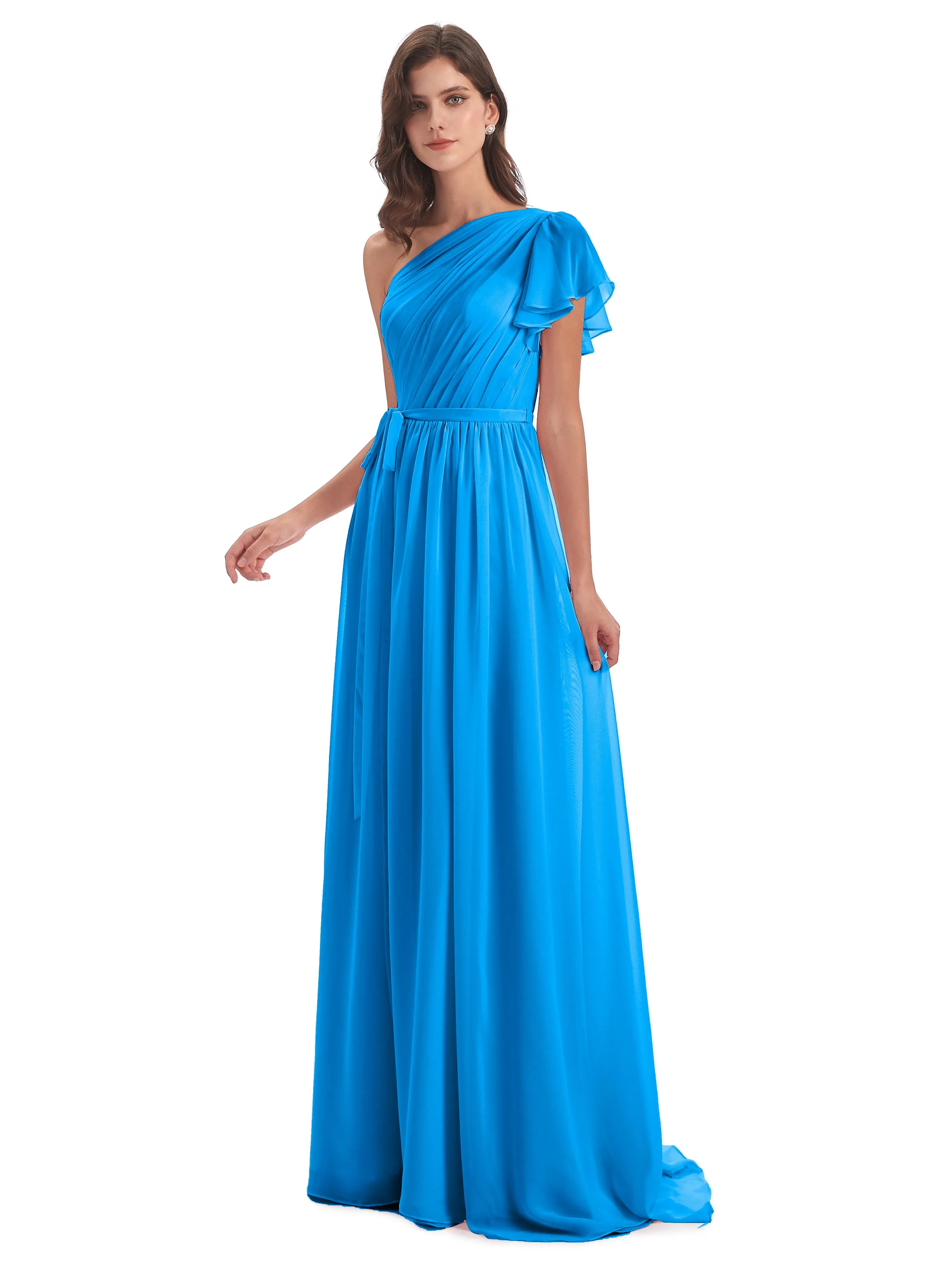 Gemma Vintage Sweep-Brush Train Long Mother of the Bride Dresses