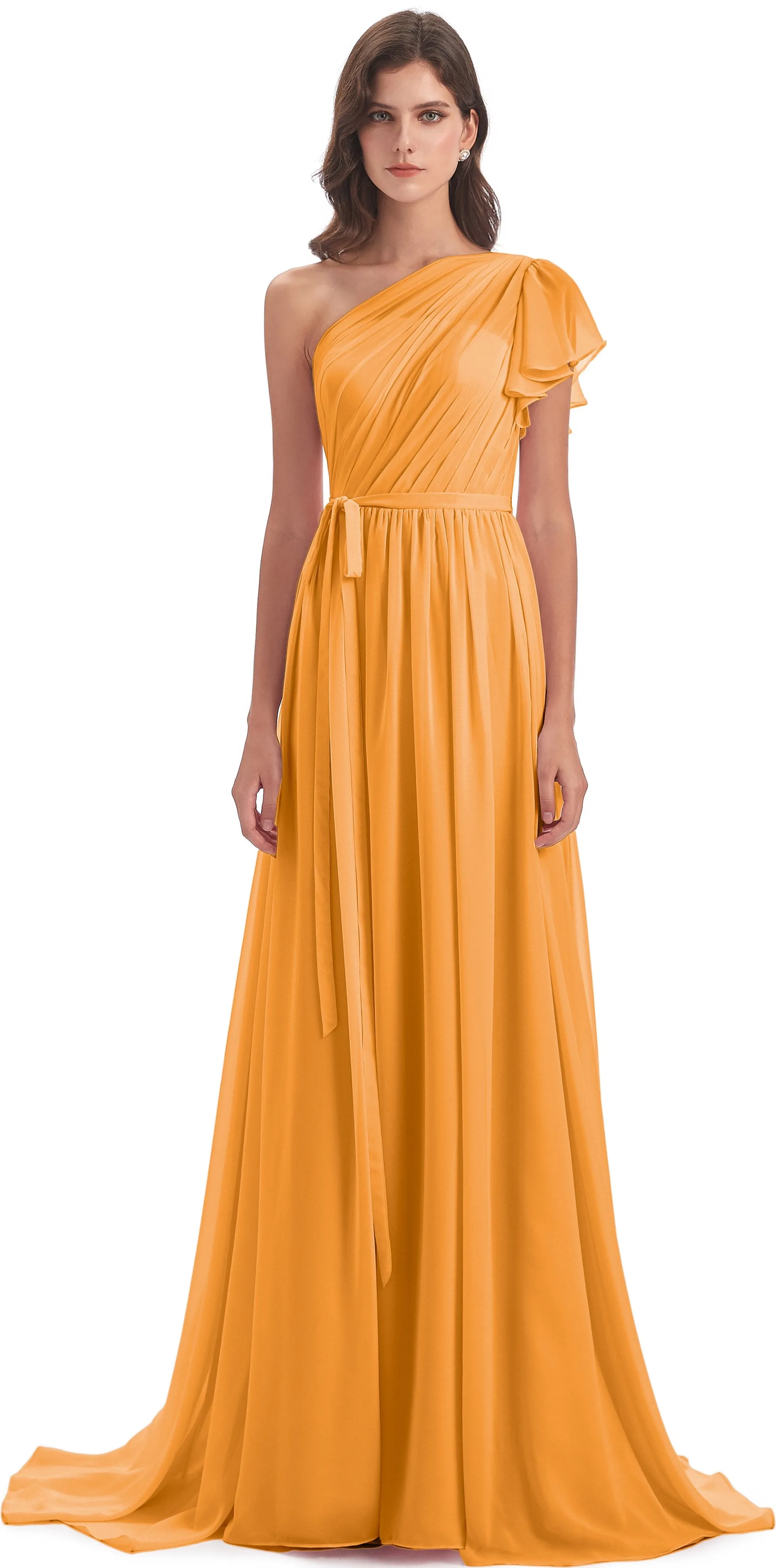 Gemma Vintage Sweep-Brush Train Long Mother of the Bride Dresses