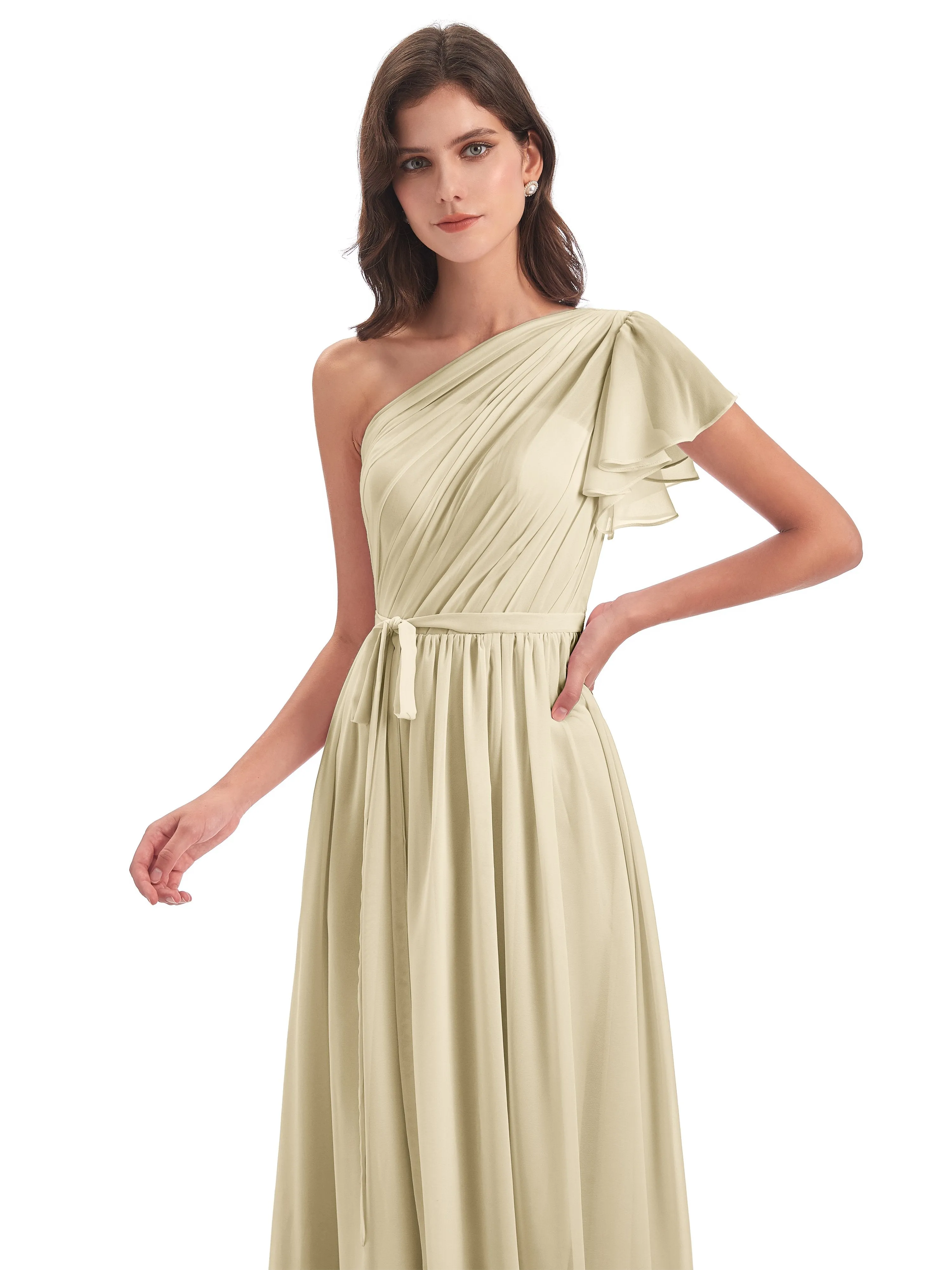 Gemma Vintage Sweep-Brush Train Long Mother of the Bride Dresses
