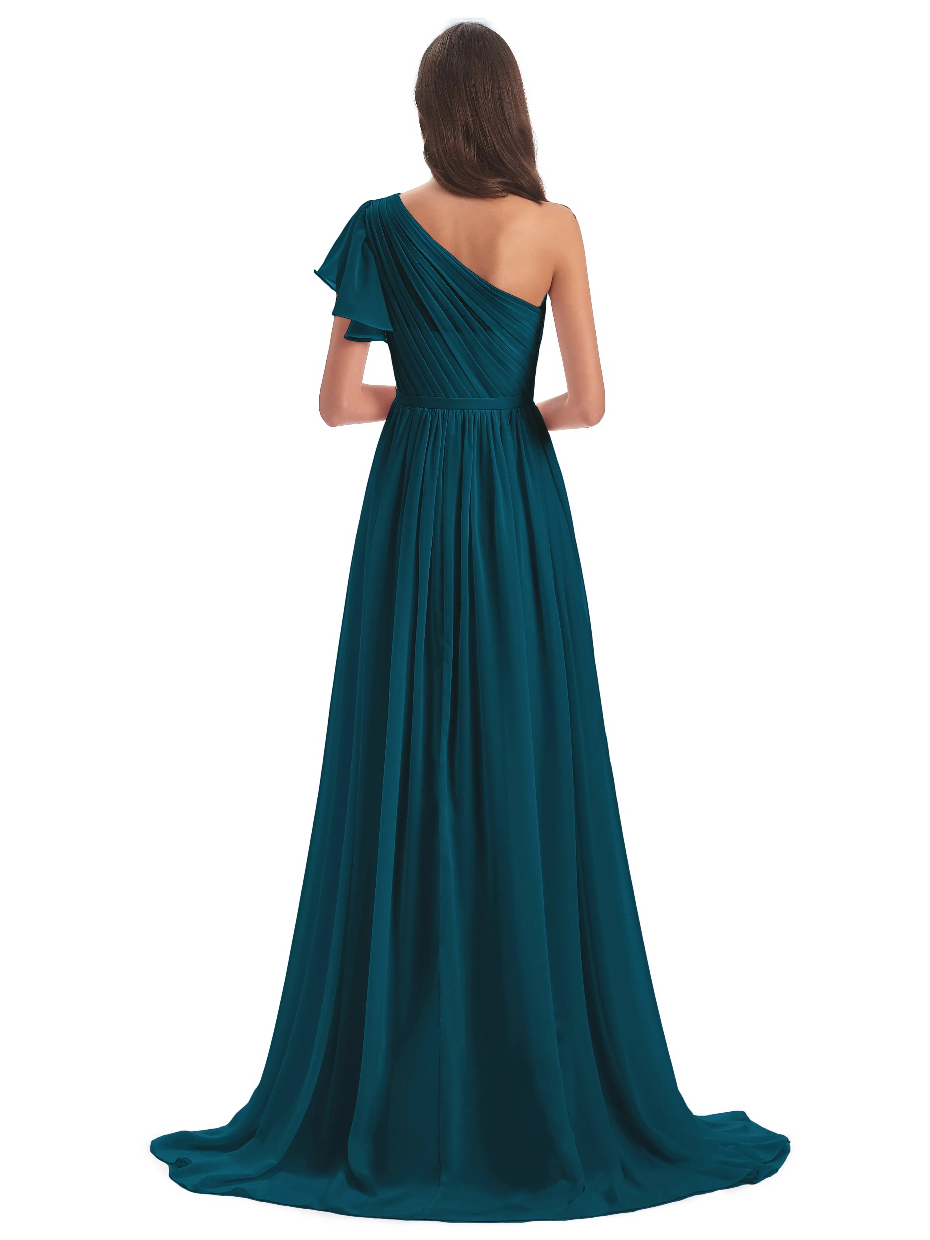 Gemma Vintage Sweep-Brush Train Long Mother of the Bride Dresses