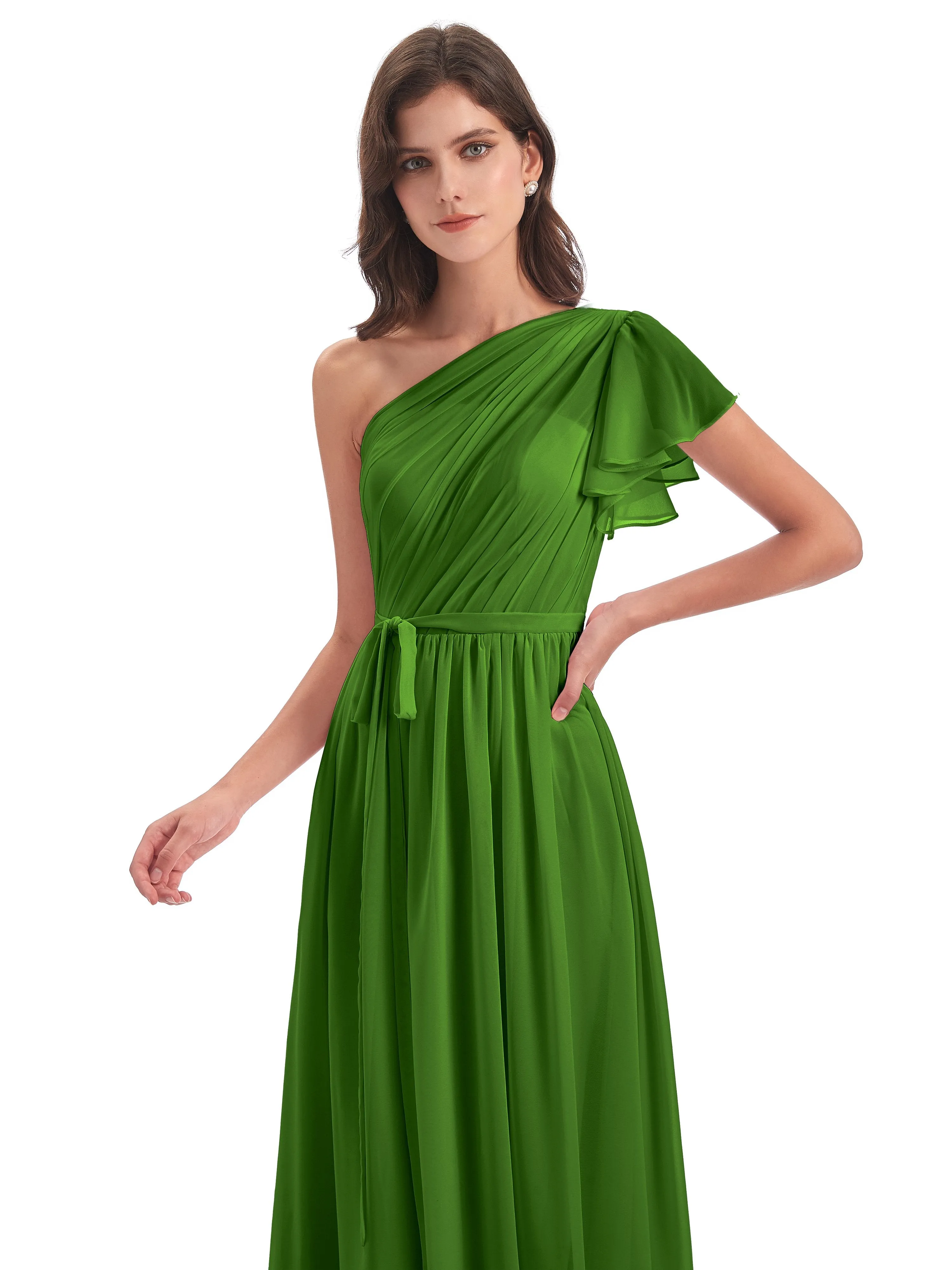 Gemma Vintage Sweep-Brush Train Long Mother of the Bride Dresses