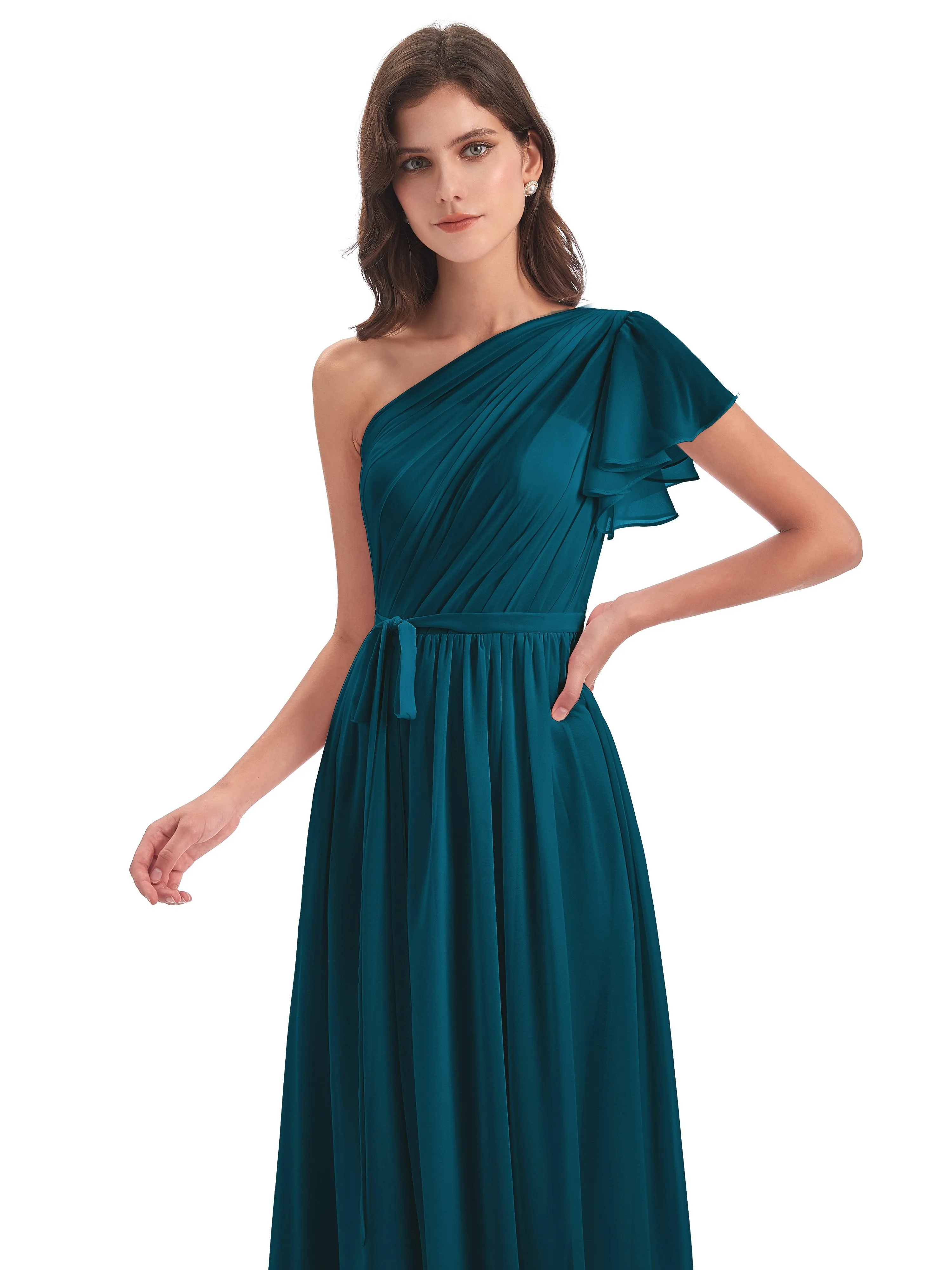Gemma Vintage Sweep-Brush Train Long Mother of the Bride Dresses