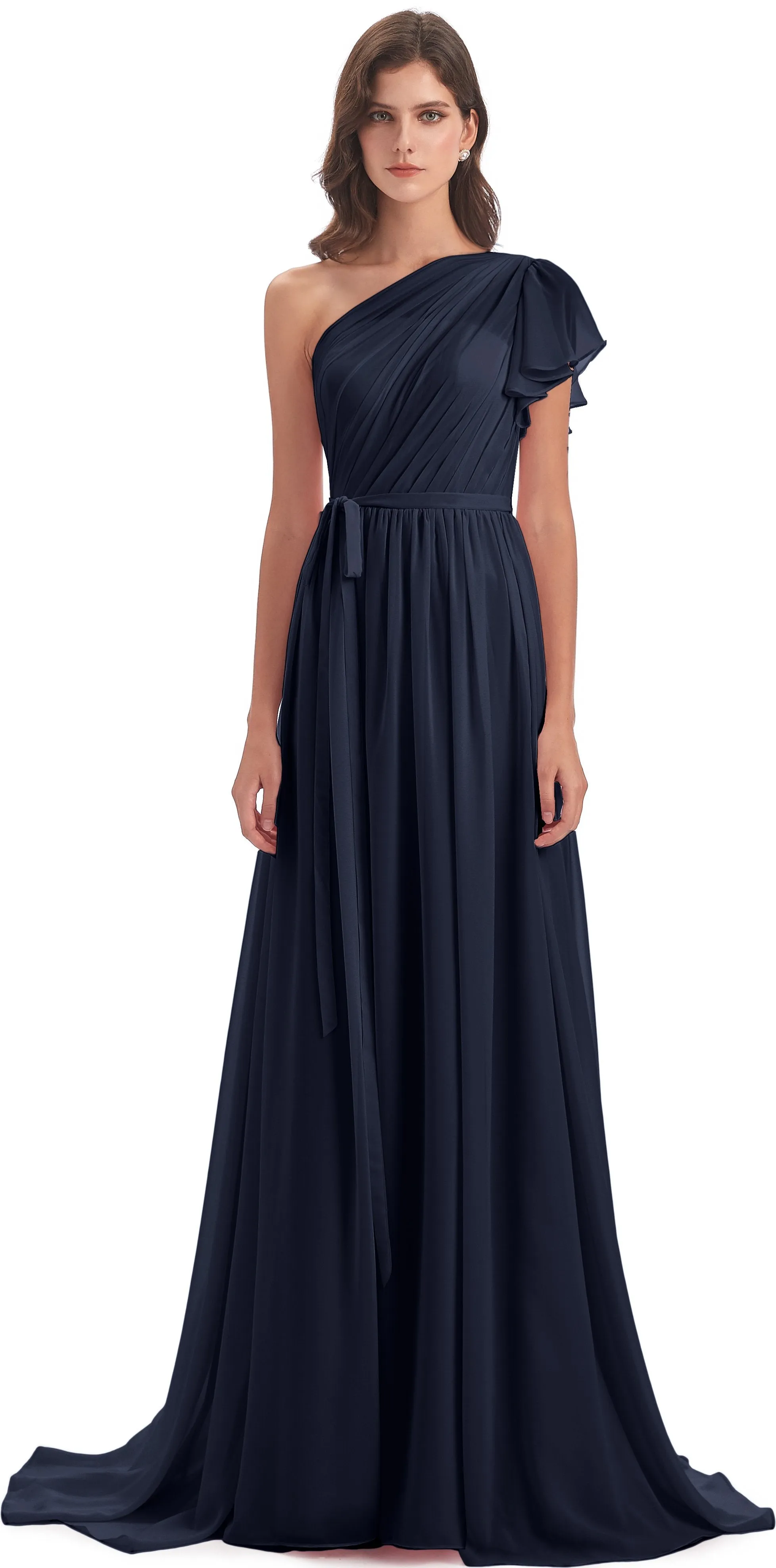 Gemma Vintage Sweep-Brush Train Long Mother of the Bride Dresses