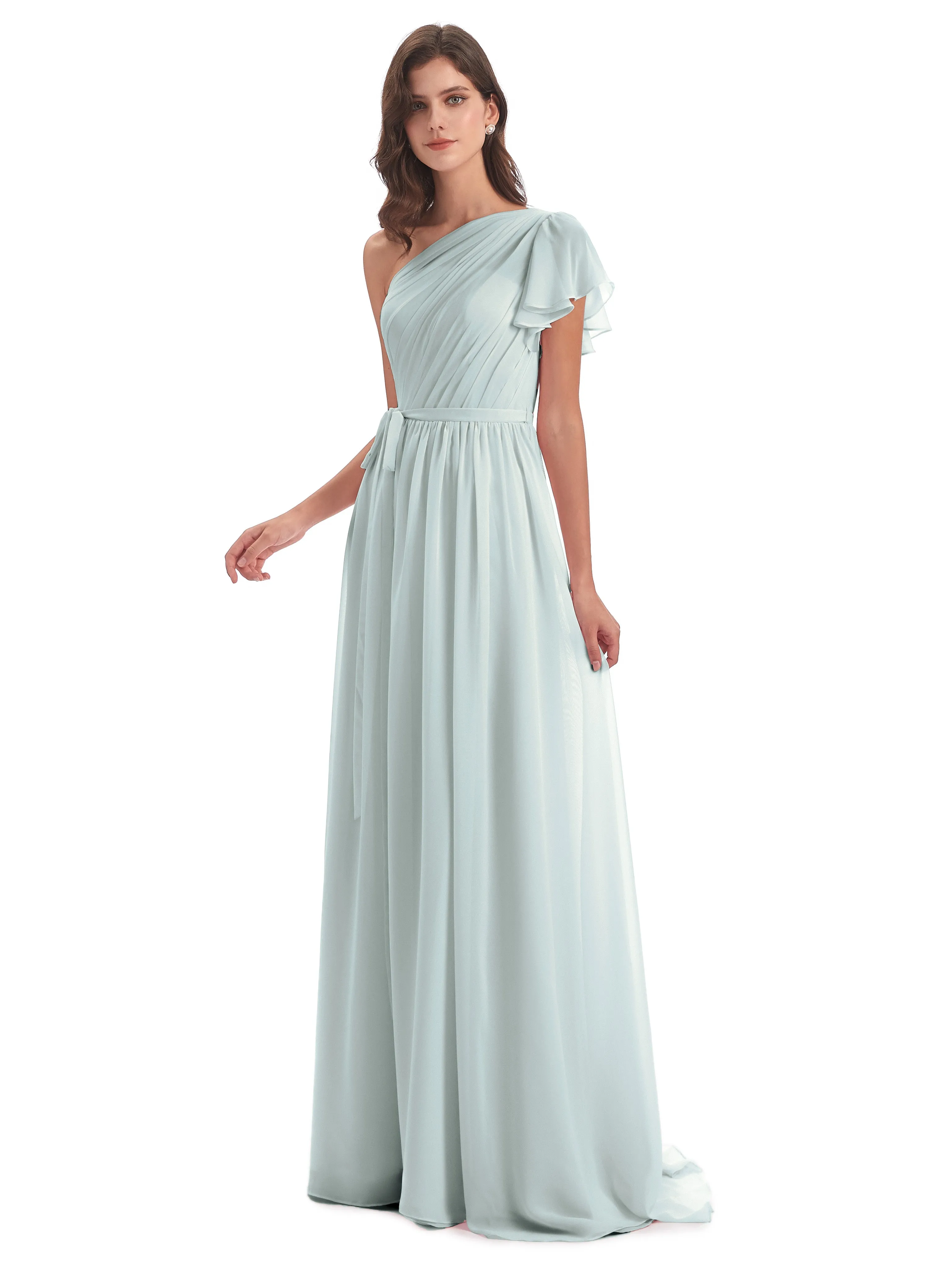 Gemma Vintage Sweep-Brush Train Long Mother of the Bride Dresses