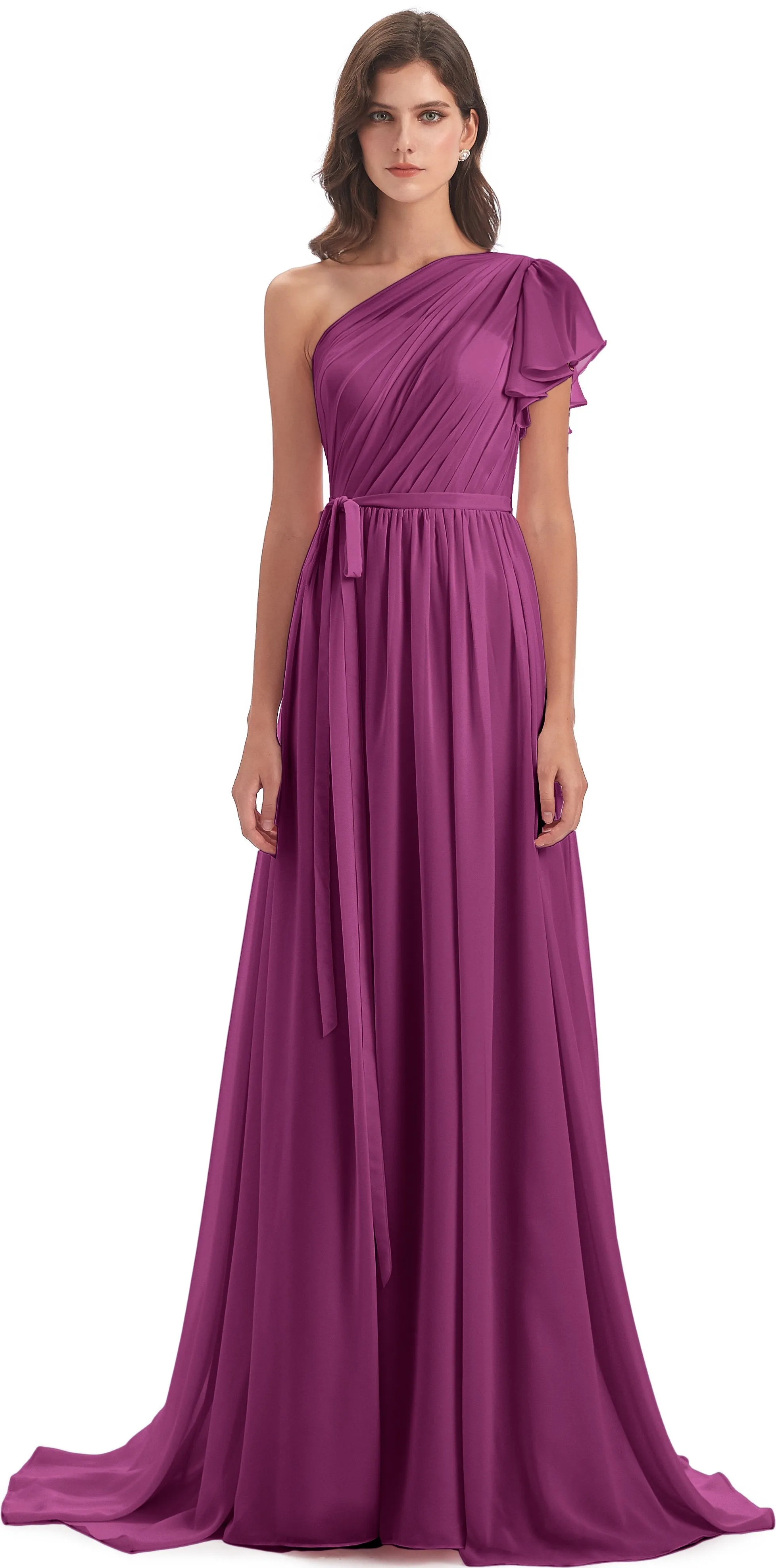 Gemma Vintage Sweep-Brush Train Long Mother of the Bride Dresses