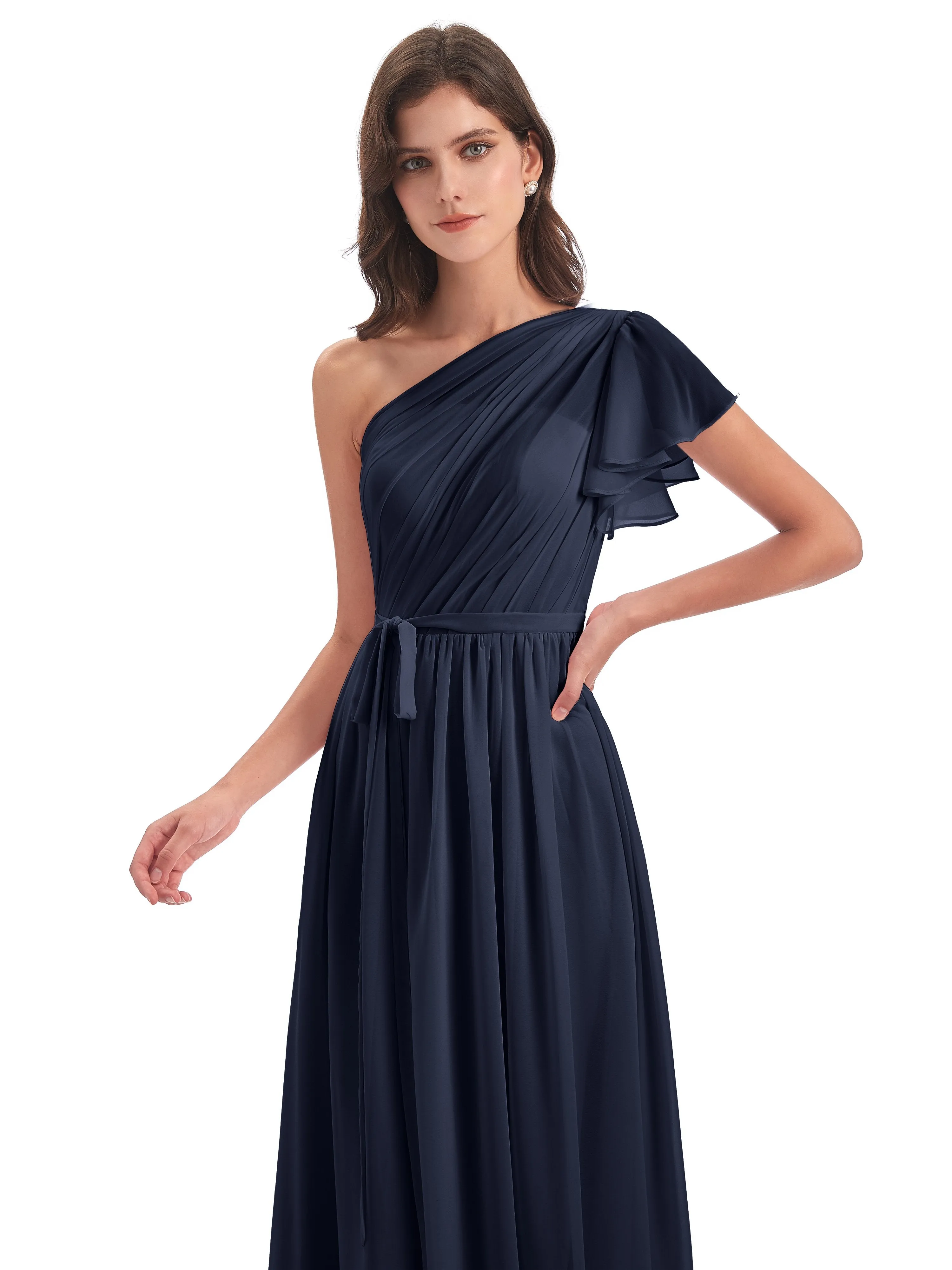 Gemma Vintage Sweep-Brush Train Long Mother of the Bride Dresses
