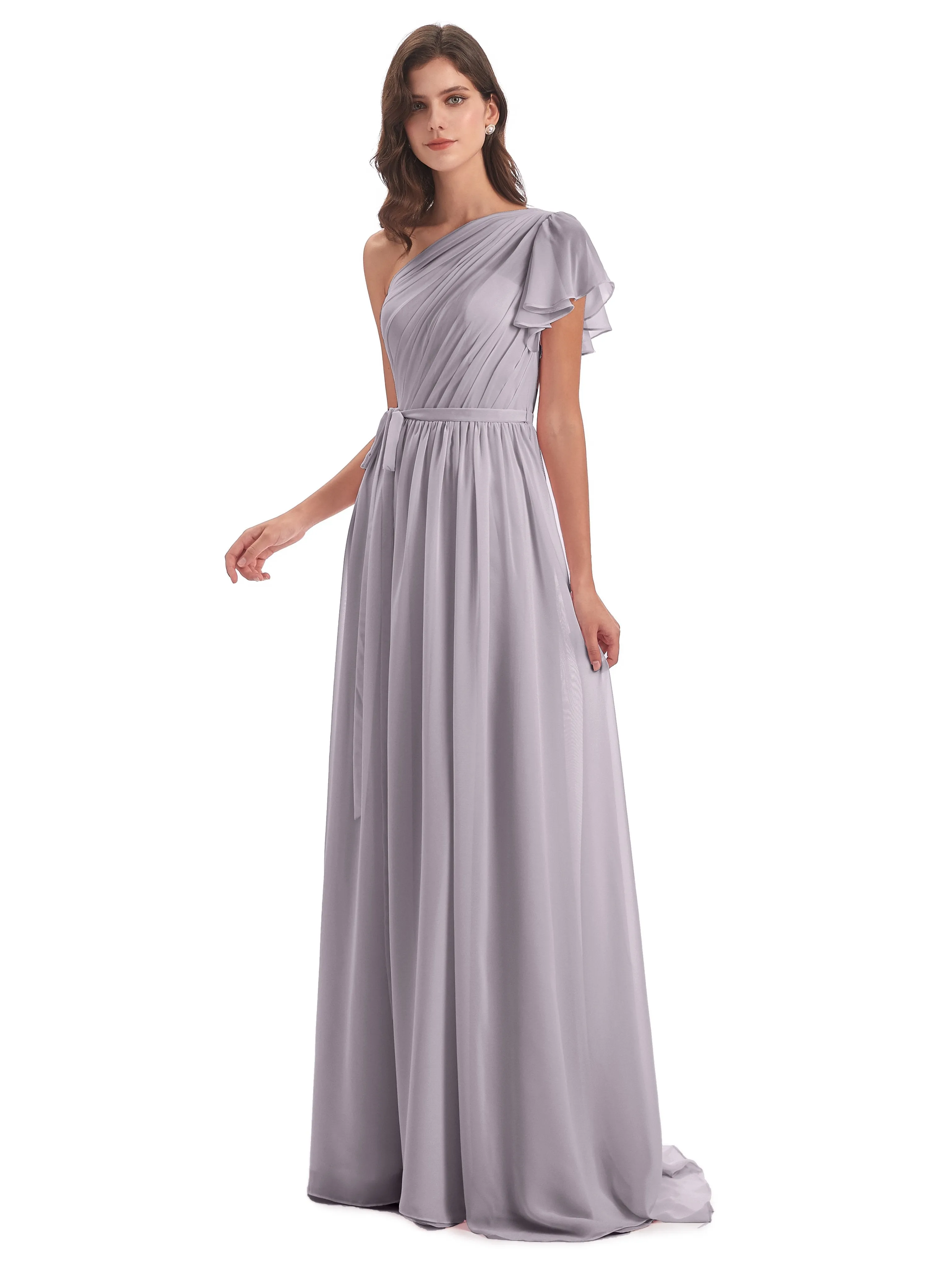 Gemma Vintage Sweep-Brush Train Long Mother of the Bride Dresses