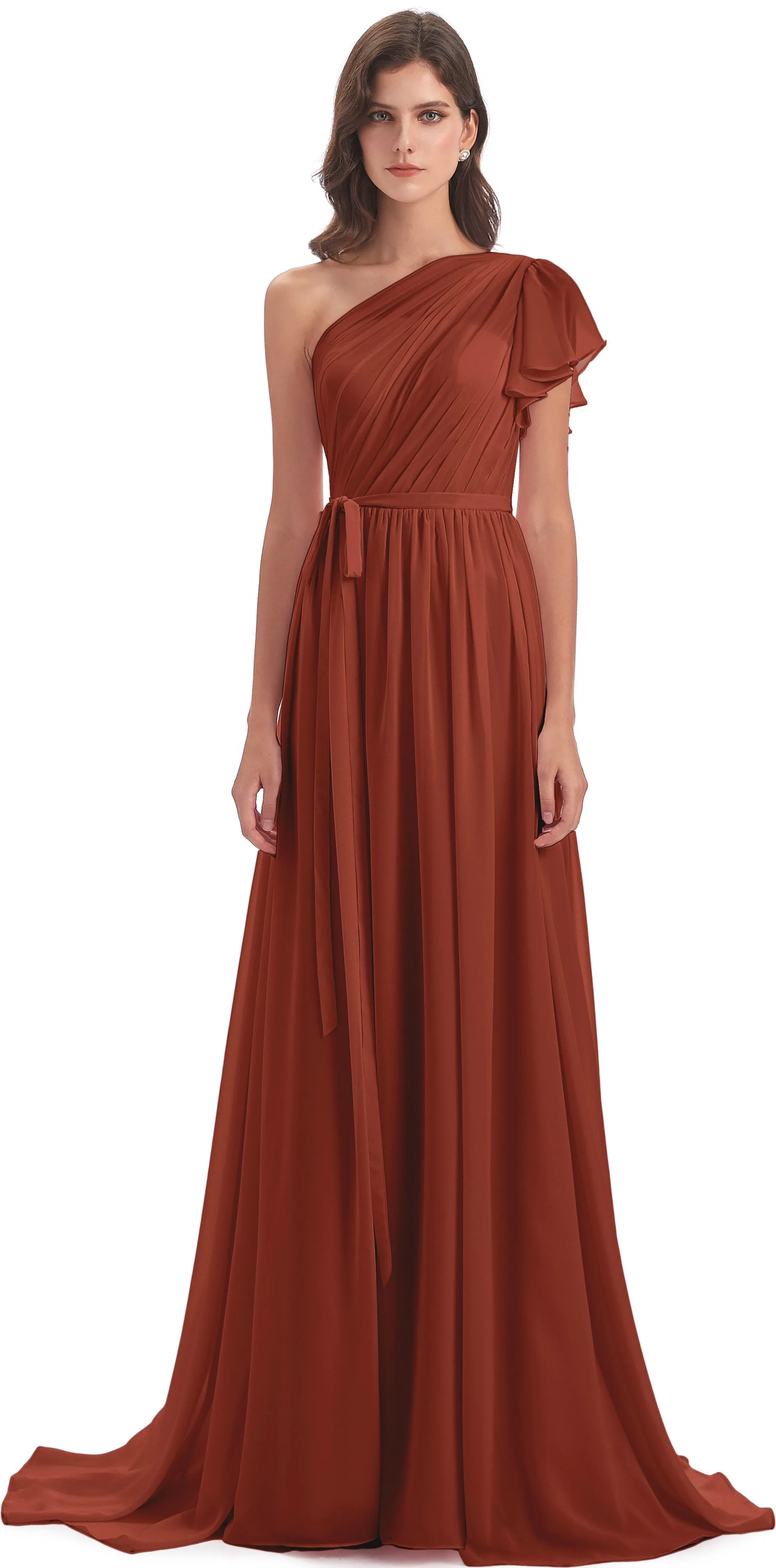 Gemma Vintage Sweep-Brush Train Long Mother of the Bride Dresses