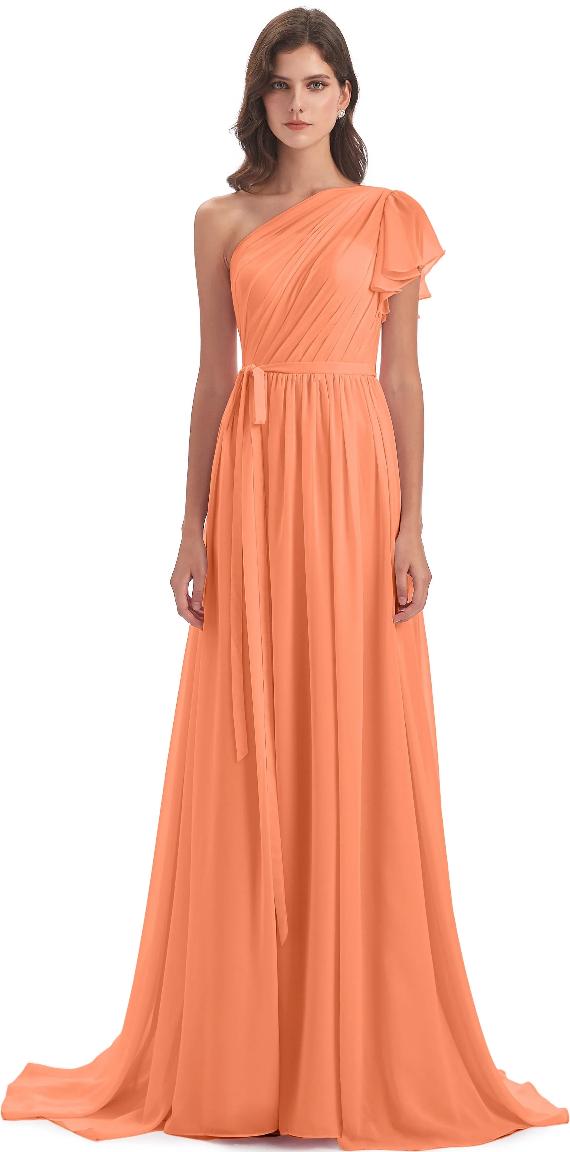 Gemma Vintage Sweep-Brush Train Long Mother of the Bride Dresses