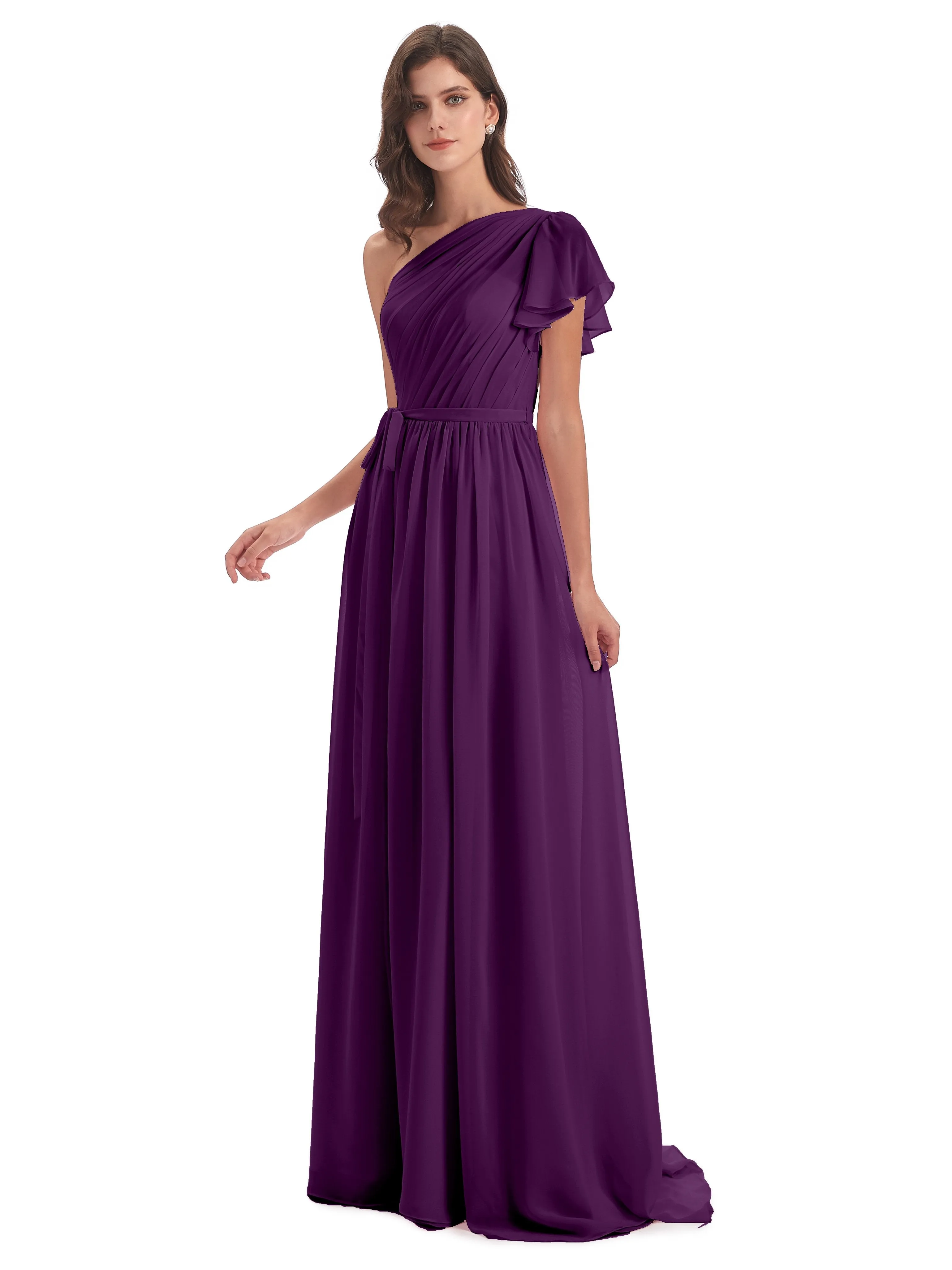 Gemma Vintage Sweep-Brush Train Long Mother of the Bride Dresses