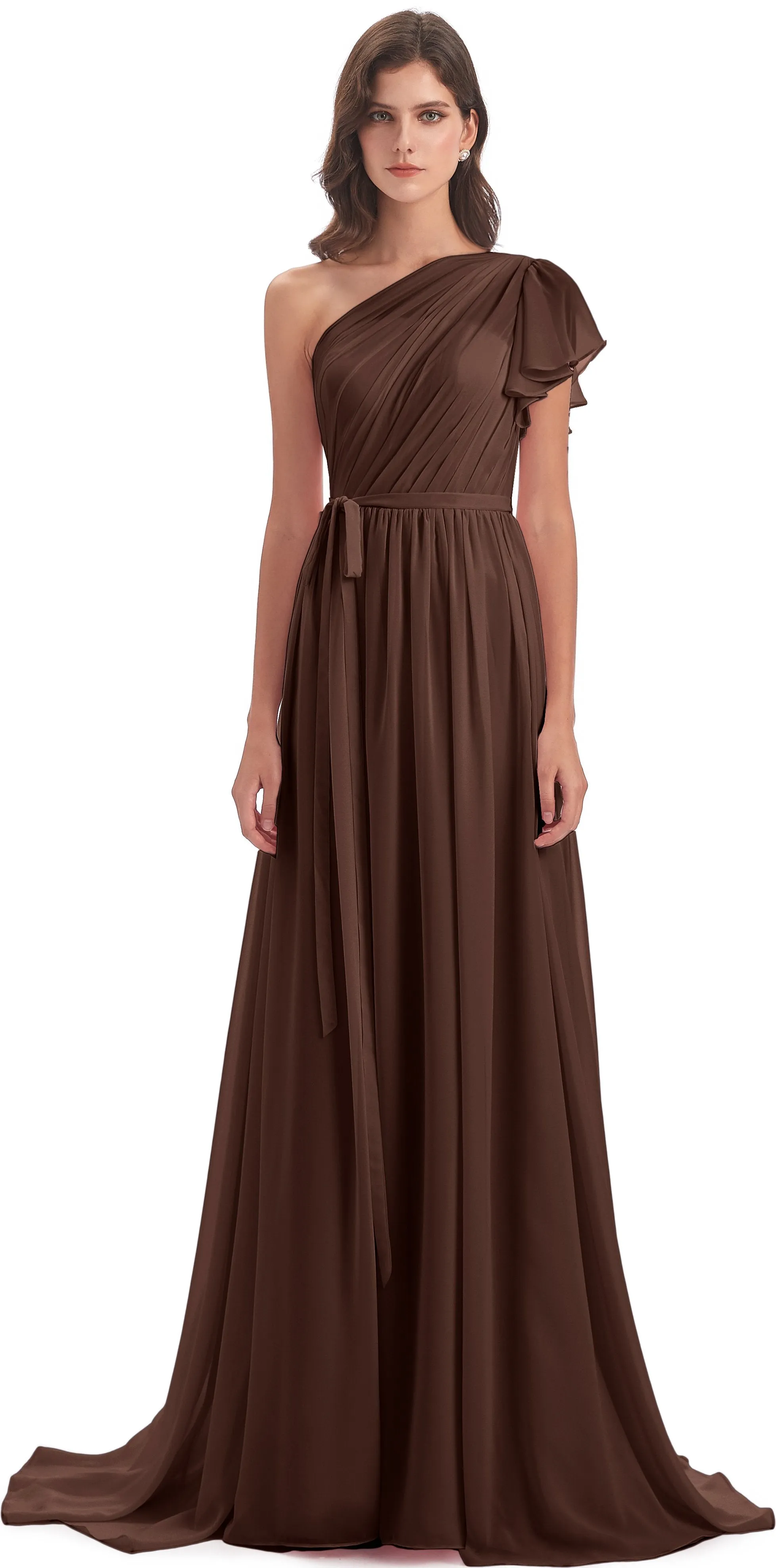 Gemma Vintage Sweep-Brush Train Long Mother of the Bride Dresses