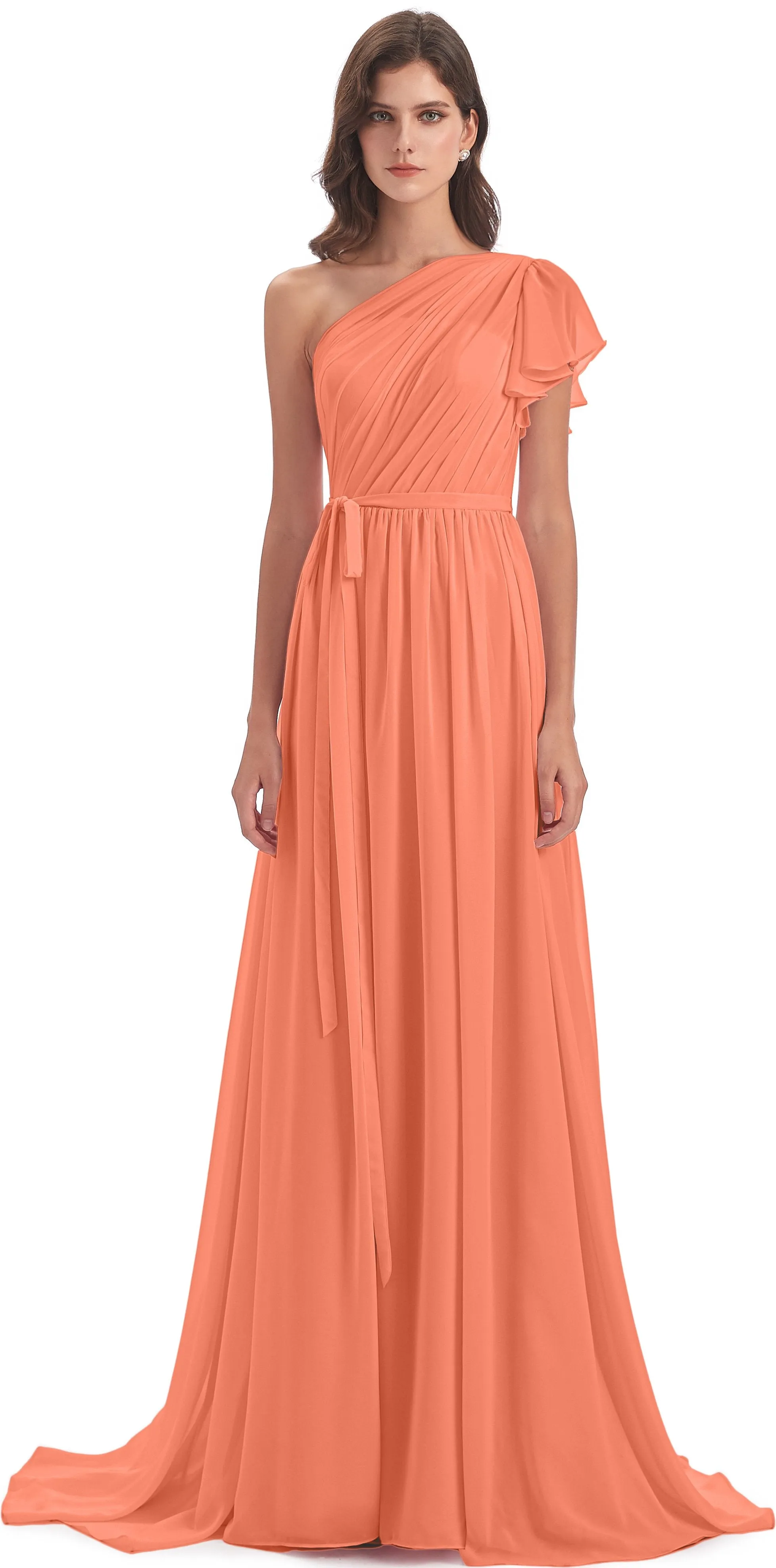 Gemma Vintage Sweep-Brush Train Long Mother of the Bride Dresses